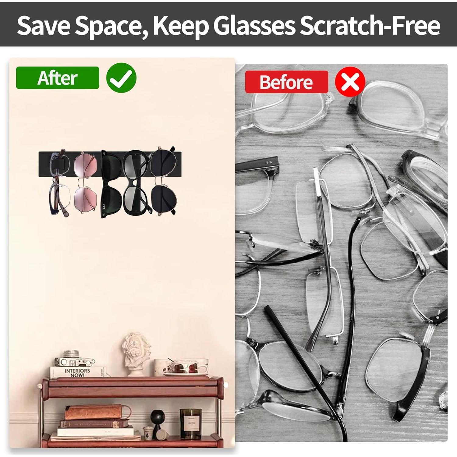 Organizador de Gafas de Sol Gelobo - Madera y Cuero, 2 Piezas