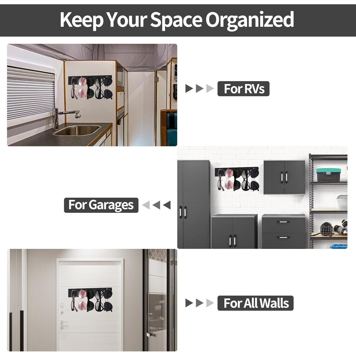 Organizador de Gafas de Sol Gelobo - Madera y Cuero, 2 Piezas