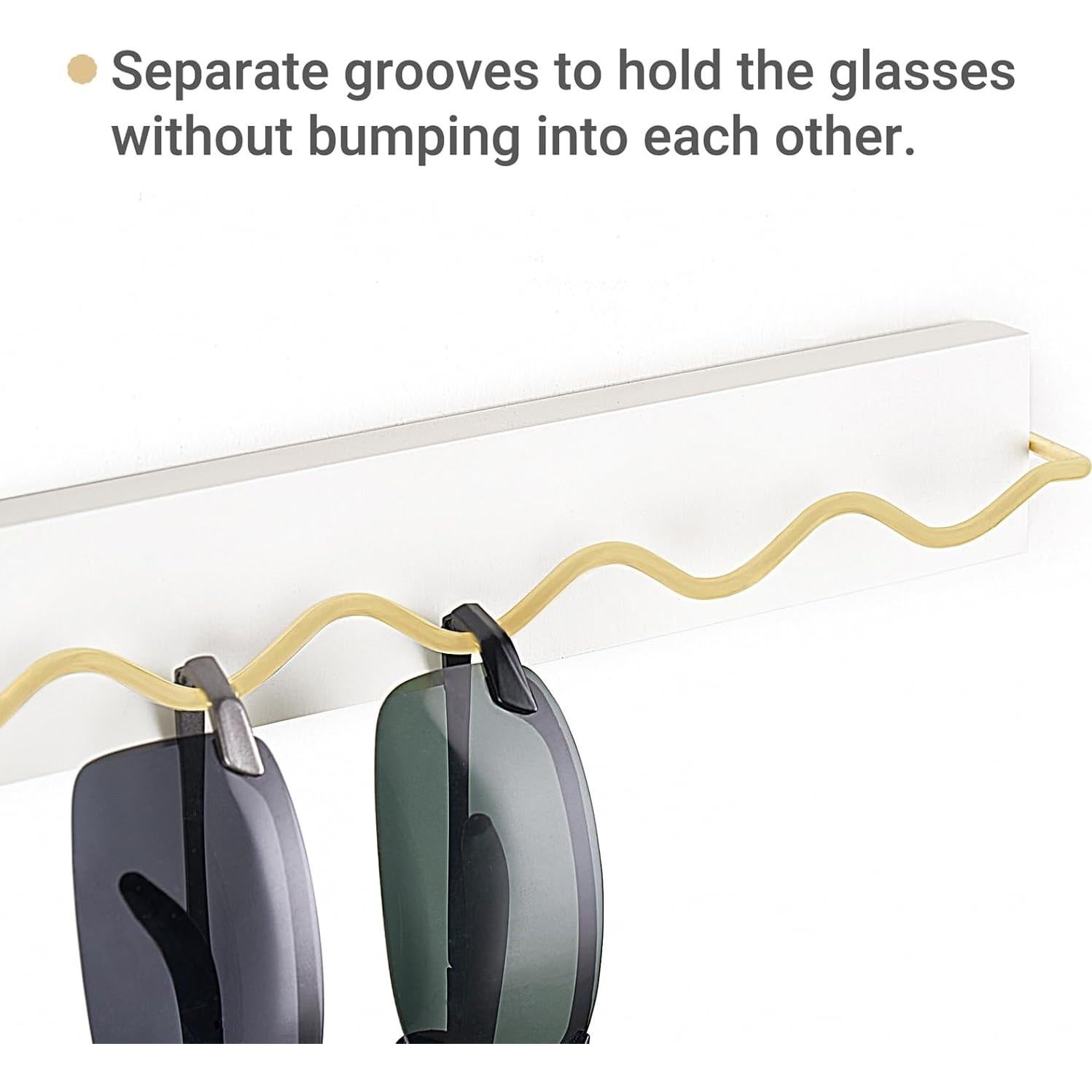 Organizador de Gafas de Sol Mkono 2 Pcs Montado en Pared Blanco