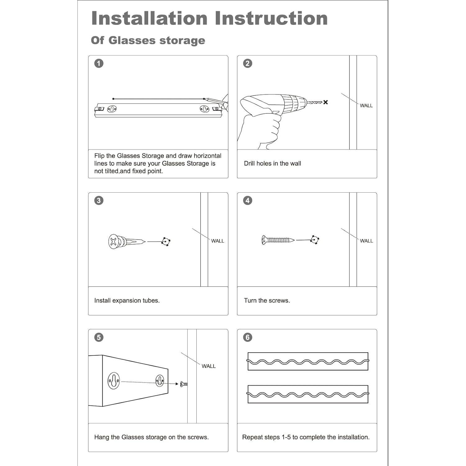 Organizador de Gafas de Sol Mkono 2 Pcs Montado en Pared Blanco