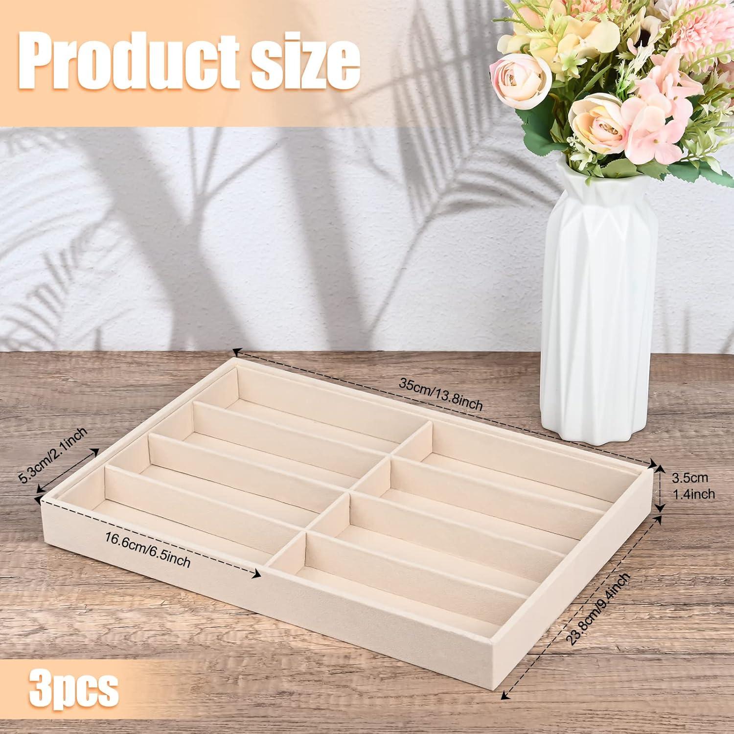 Organizador de Gafas Yoiemivy Beige - 3 Bandejas Apilables 8 Rejillas