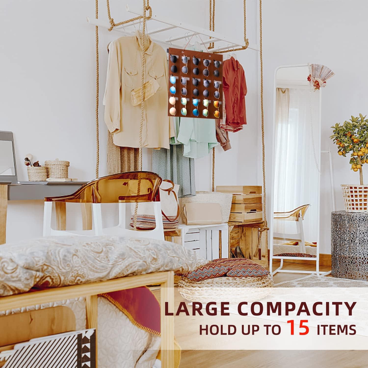 Organizador de Gafas de Sol KGMCARE - Colgante Pared 15 Compartimentos