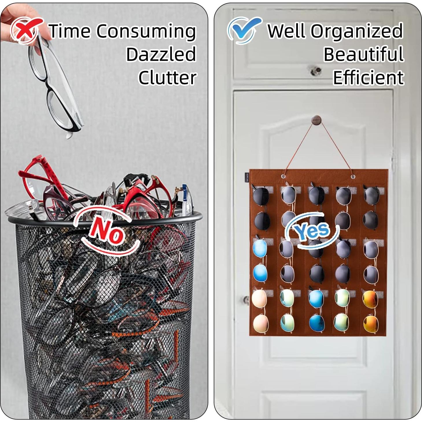 Organizador de Gafas de Sol KGMCARE - Colgante Pared 15 Compartimentos