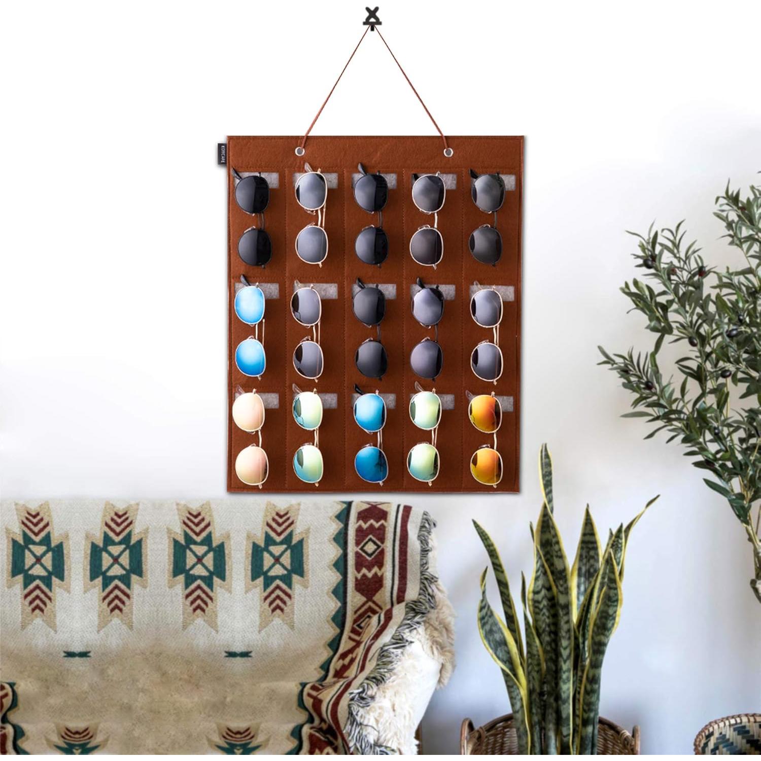 Organizador de Gafas de Sol KGMCARE - Colgante Pared 15 Compartimentos