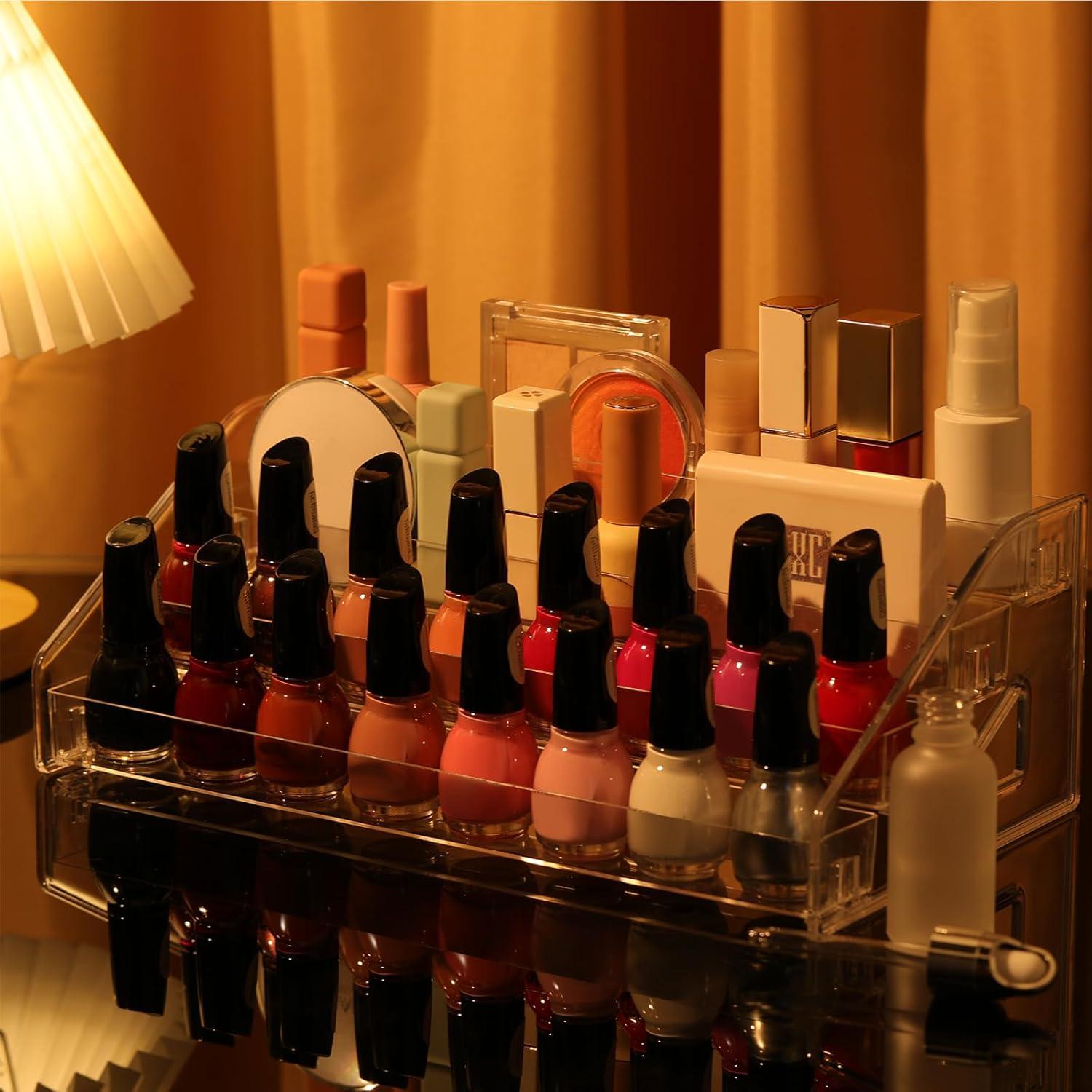 Jetec Soporte Acrílico para Gafas y Cosméticos 2 Pcs 4 Niveles