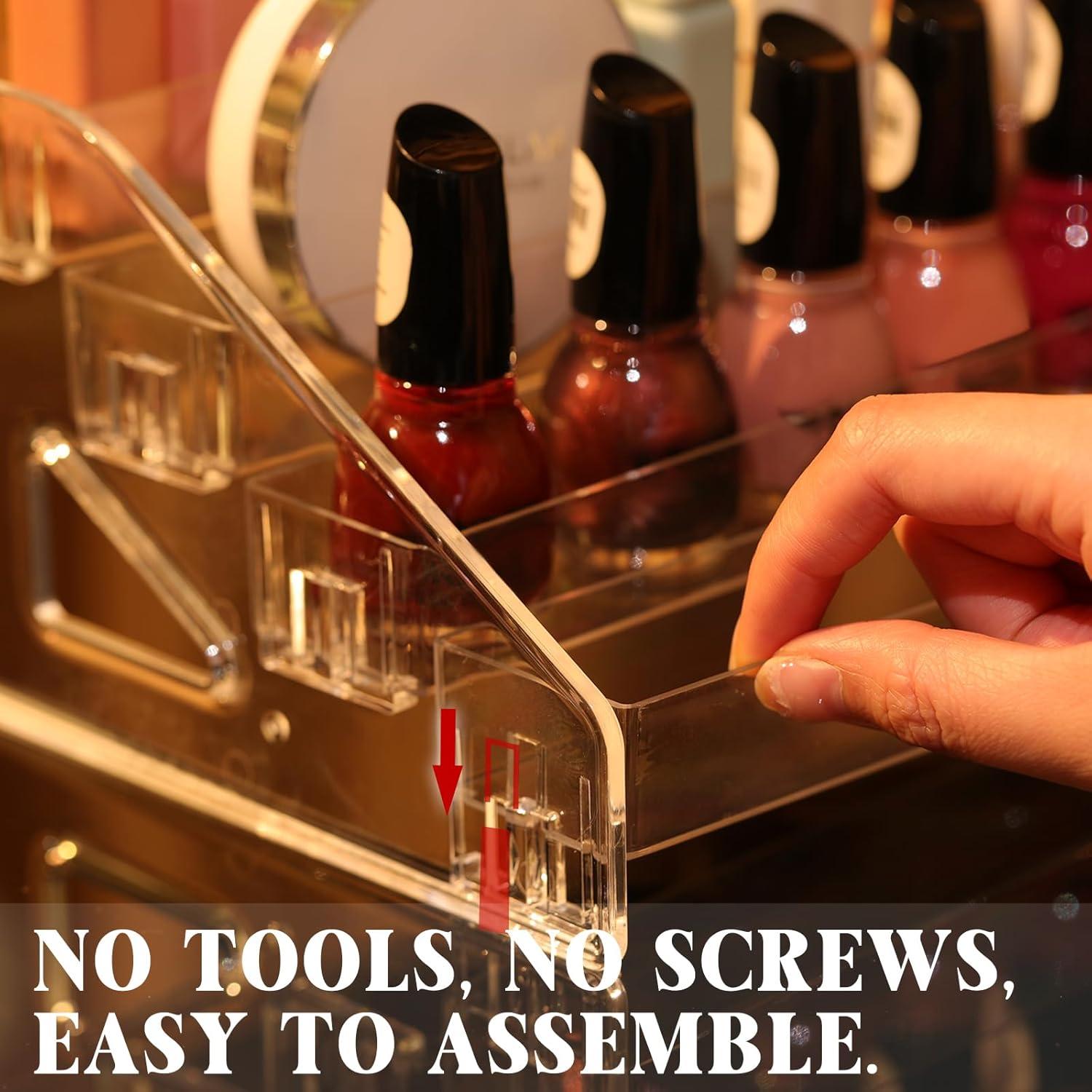 Jetec Soporte Acrílico para Gafas y Cosméticos 2 Pcs 4 Niveles