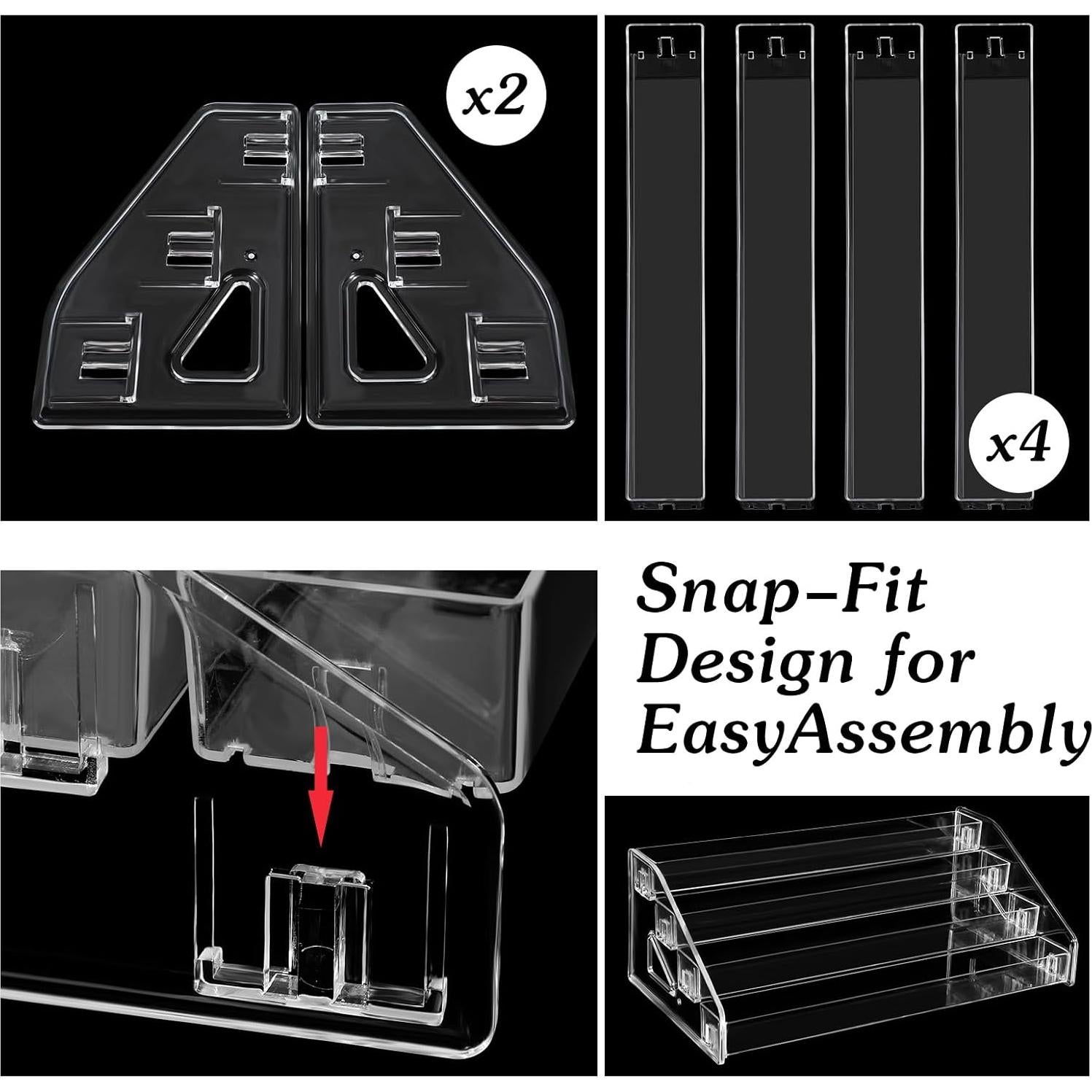 Jetec Soporte Acrílico para Gafas y Cosméticos 2 Pcs 4 Niveles