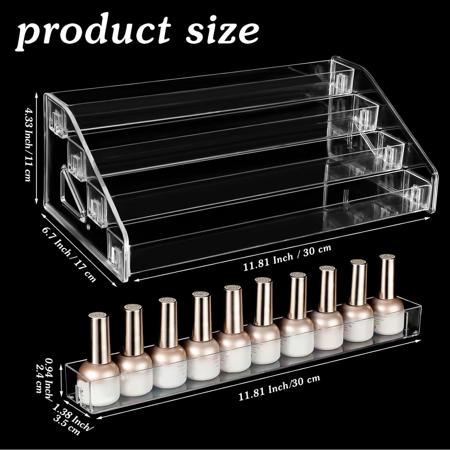 Jetec Soporte Acrílico para Gafas y Cosméticos 2 Pcs 4 Niveles