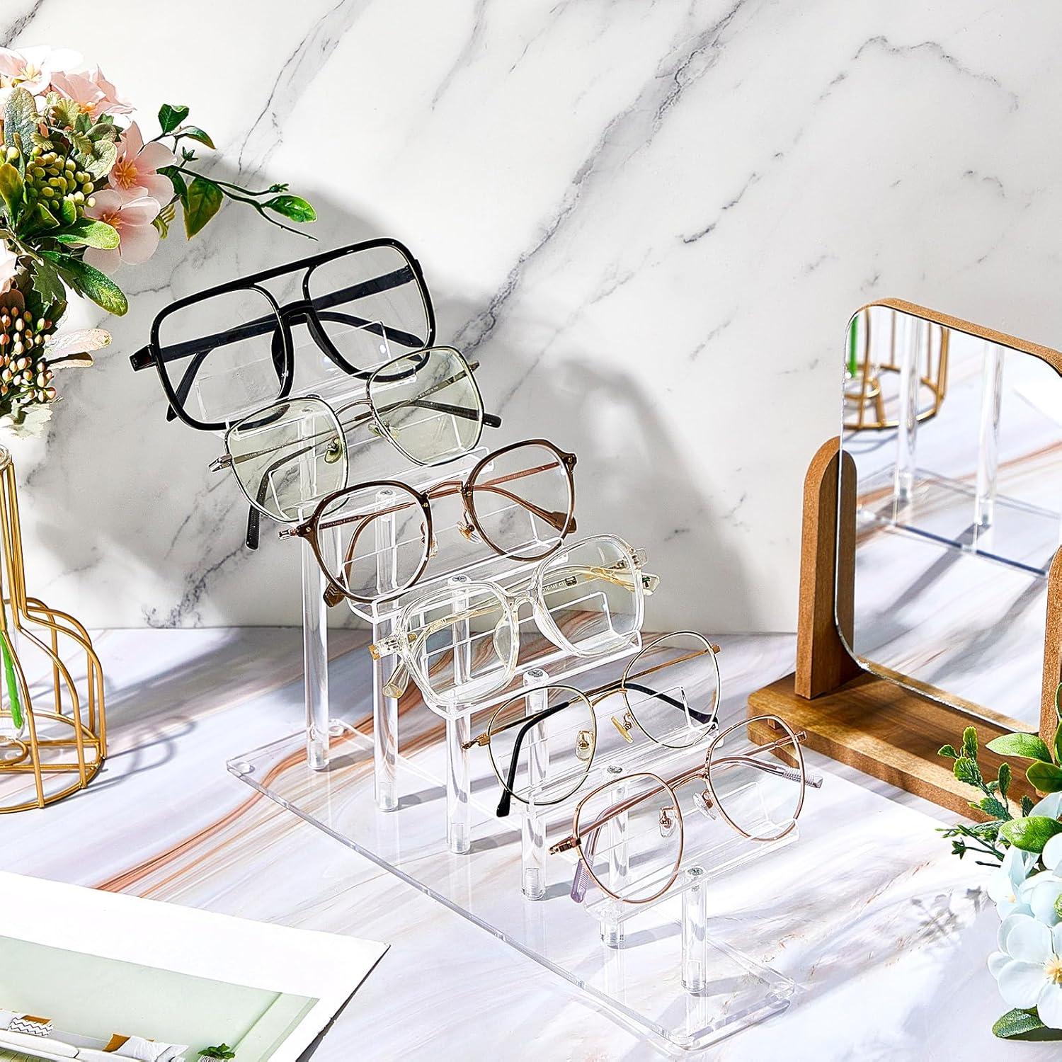 Soporte Organizador de Gafas Acrílico Sintuff 6 Niveles 2 Pcs