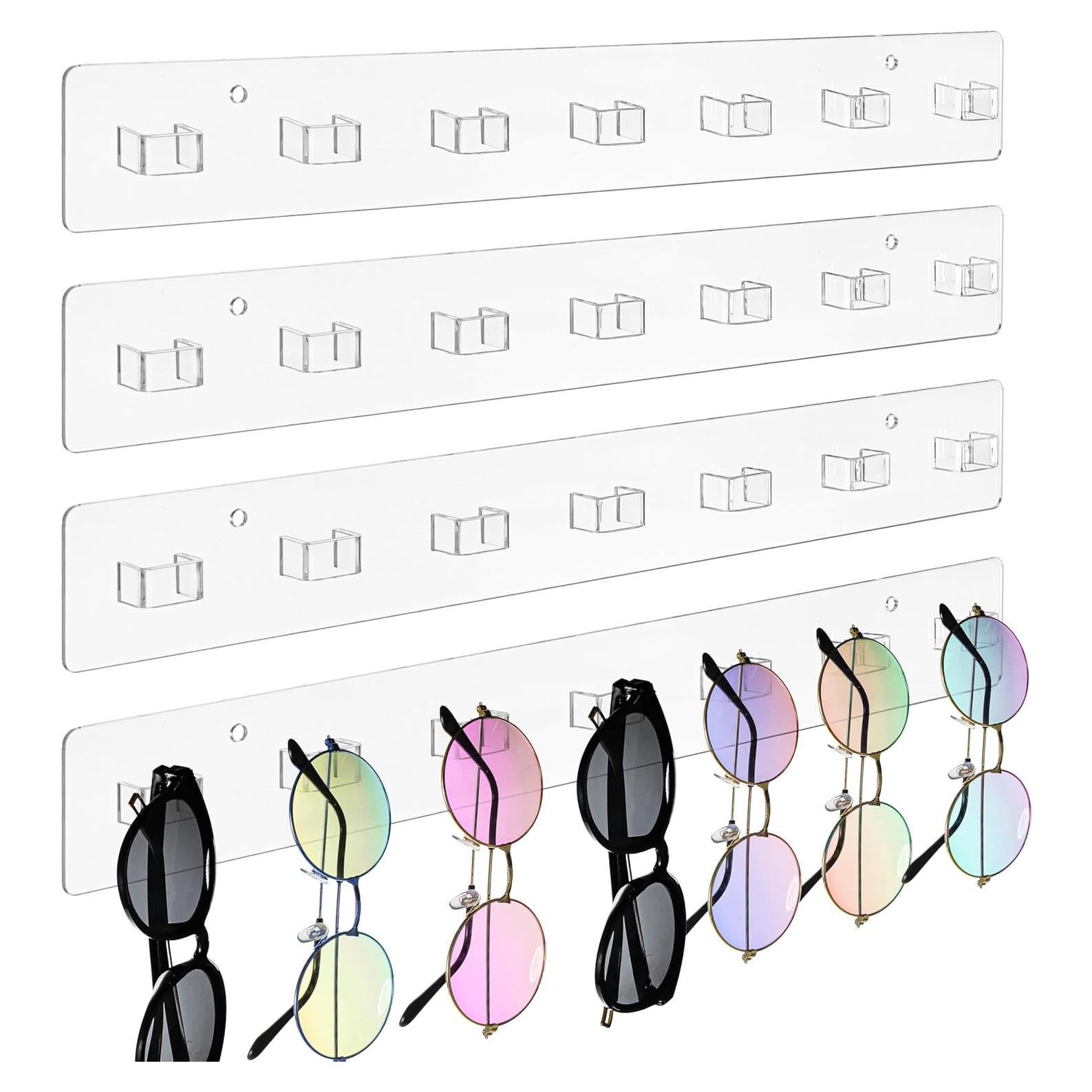 Organizador de Gafas de Sol ZAVOOS Acrílico 4 Piezas Montado en Pared