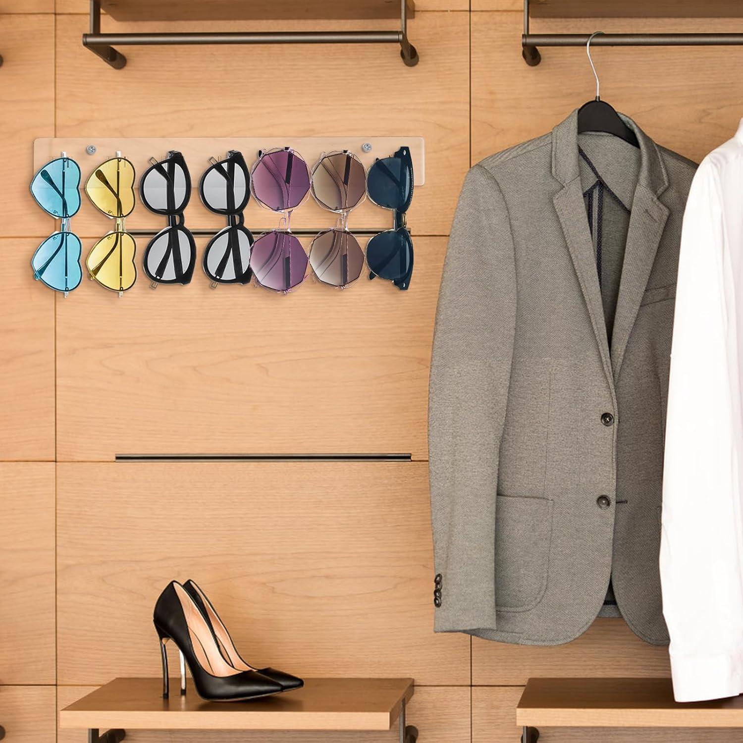 Organizador de Gafas de Sol ZAVOOS Acrílico 4 Piezas Montado en Pared