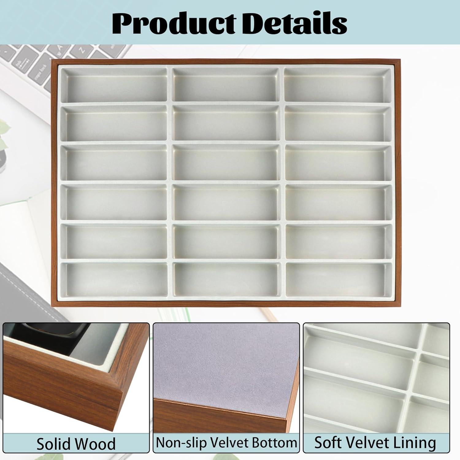 Organizador de Gafas de Sol Homeanda, Madera 18 Rejillas