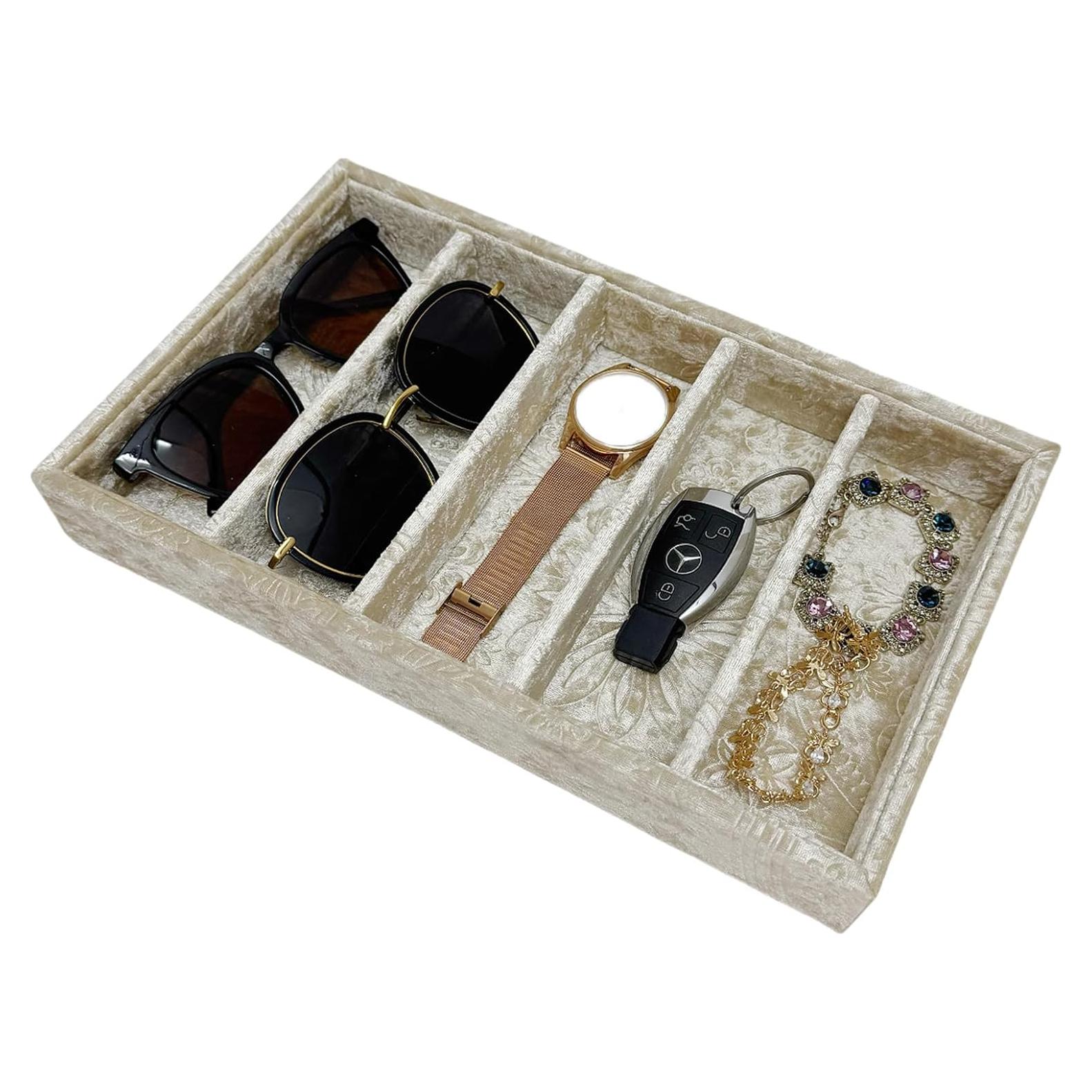 Organizador de Gafas de Sol AgentMoon 5 Compartimentos Terciopelo