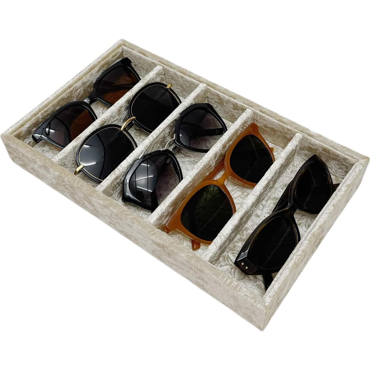 Organizador de Gafas de Sol AgentMoon 5 Compartimentos Terciopelo