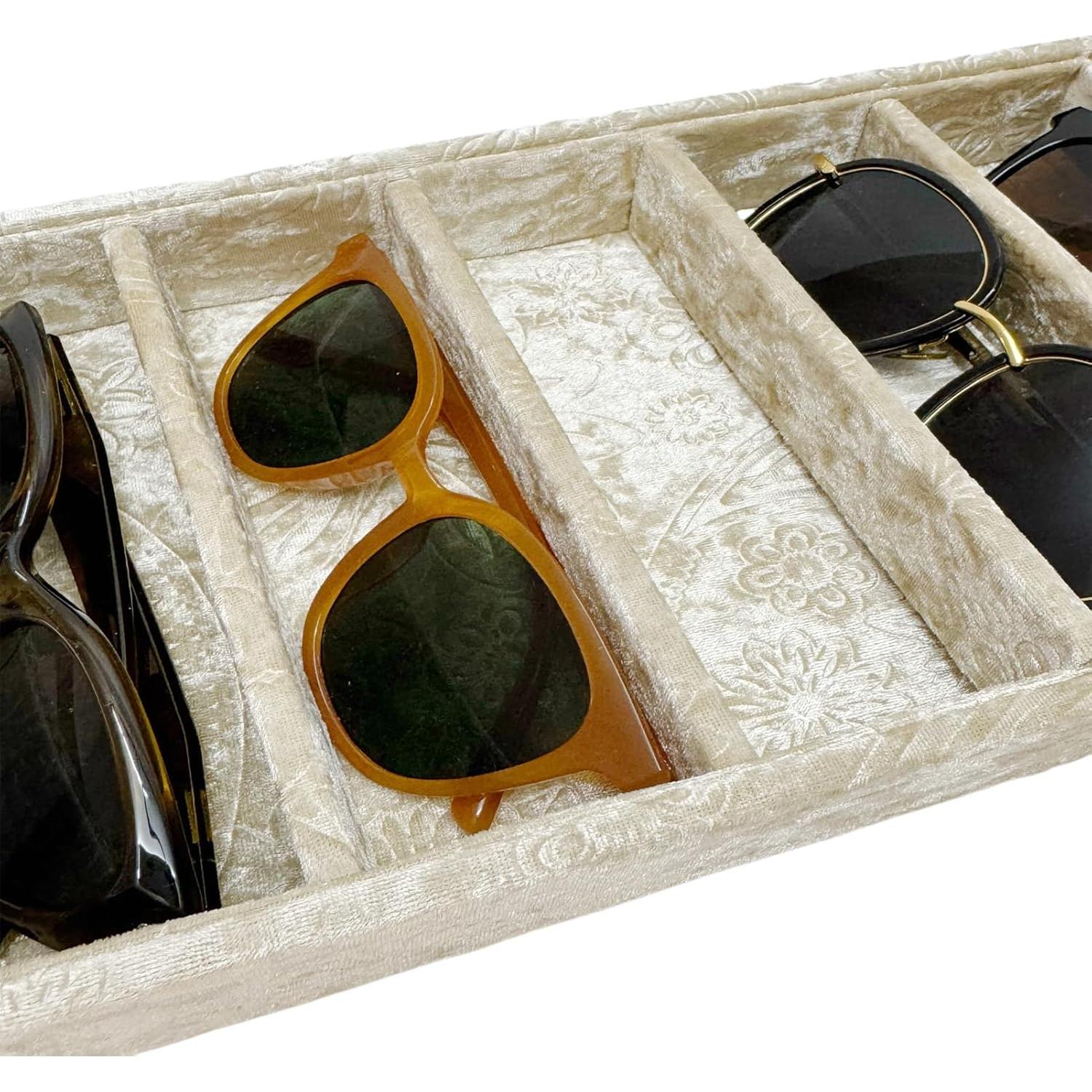 Organizador de Gafas de Sol AgentMoon 5 Compartimentos Terciopelo