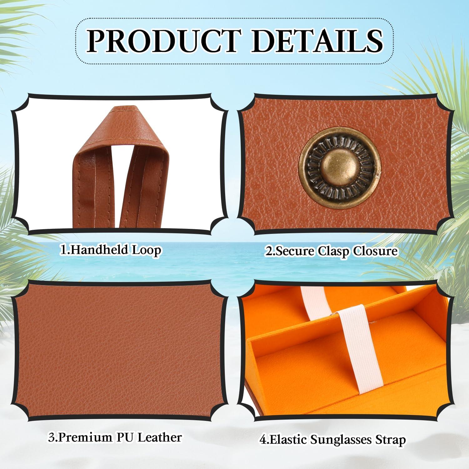 Estuche Organizador de Gafas de Sol Plegable Marrón Ámbar 5 Compartimentos