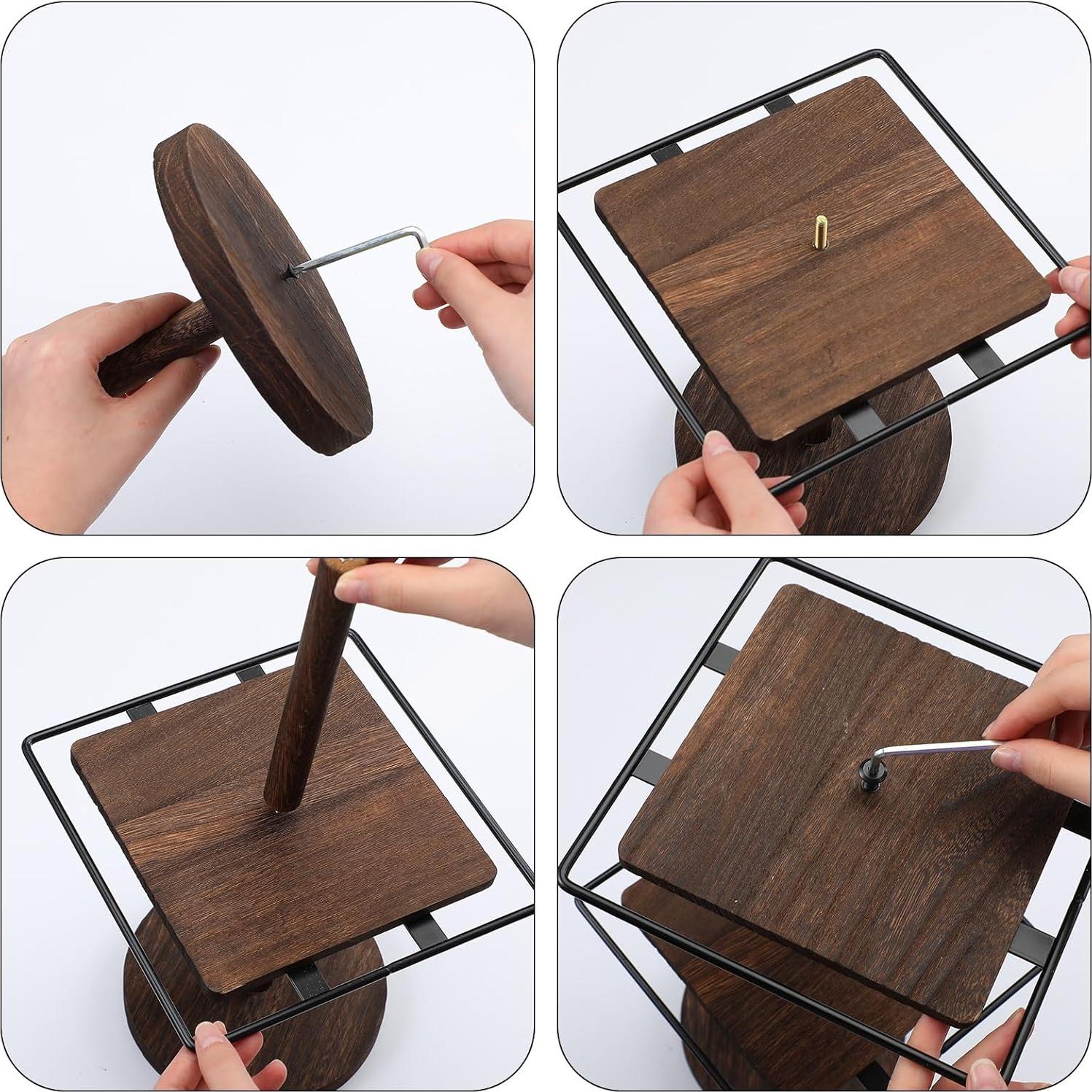 Organizador de Gafas Chunful 2 Niveles Rotatorio 360° Madera