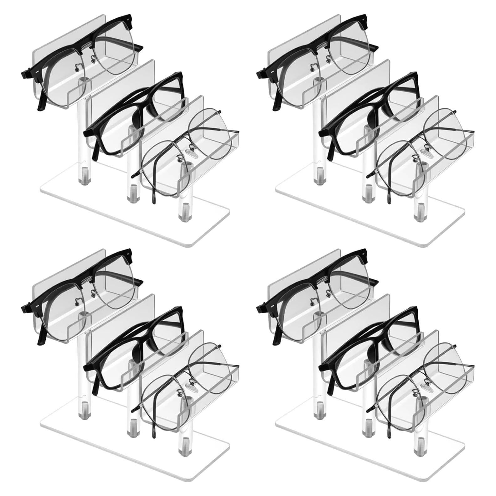 Soporte para Gafas de Acrílico 4 Piezas 3 Niveles Transparente