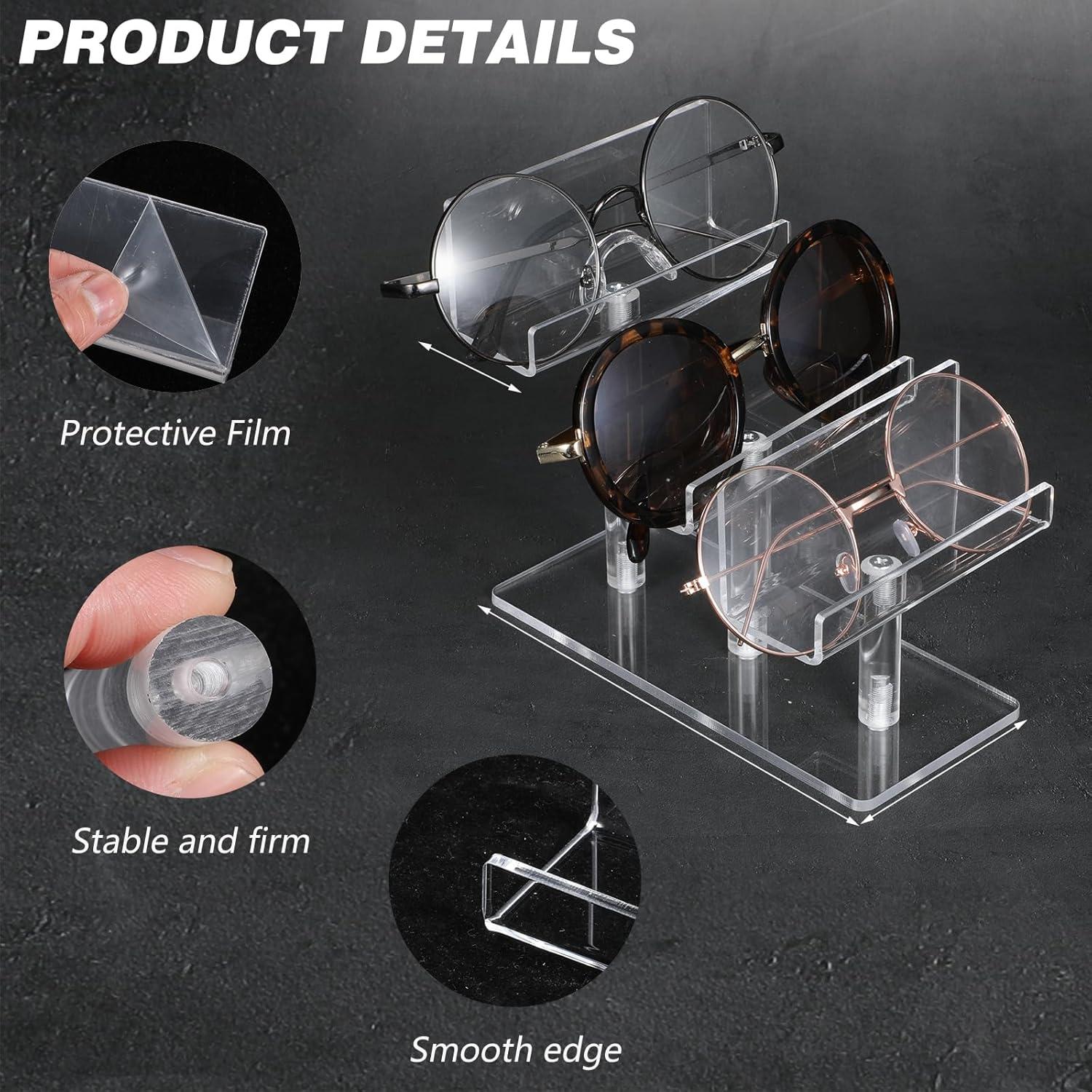 Soporte para Gafas de Acrílico 4 Piezas 3 Niveles Transparente