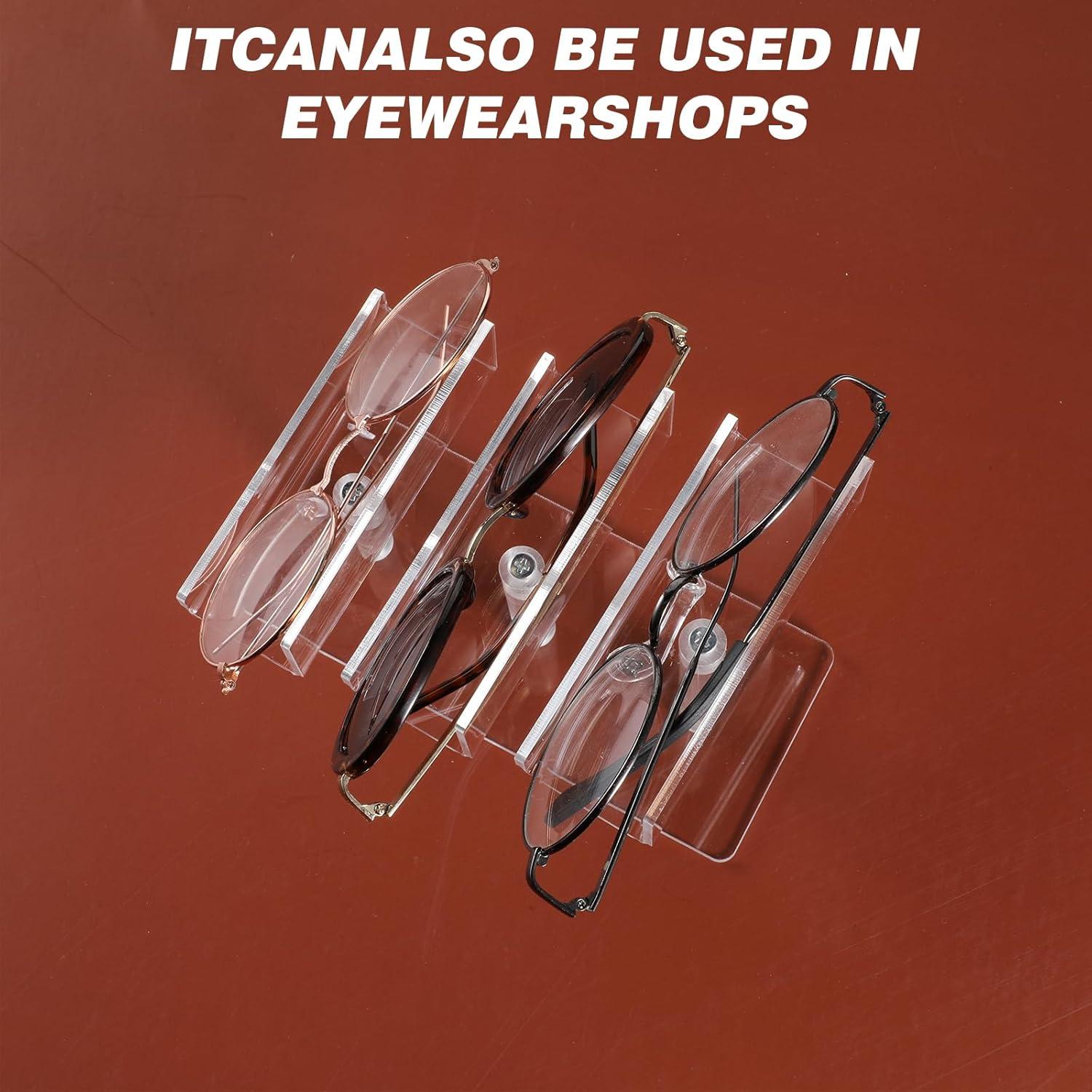 Soporte para Gafas de Acrílico 4 Piezas 3 Niveles Transparente