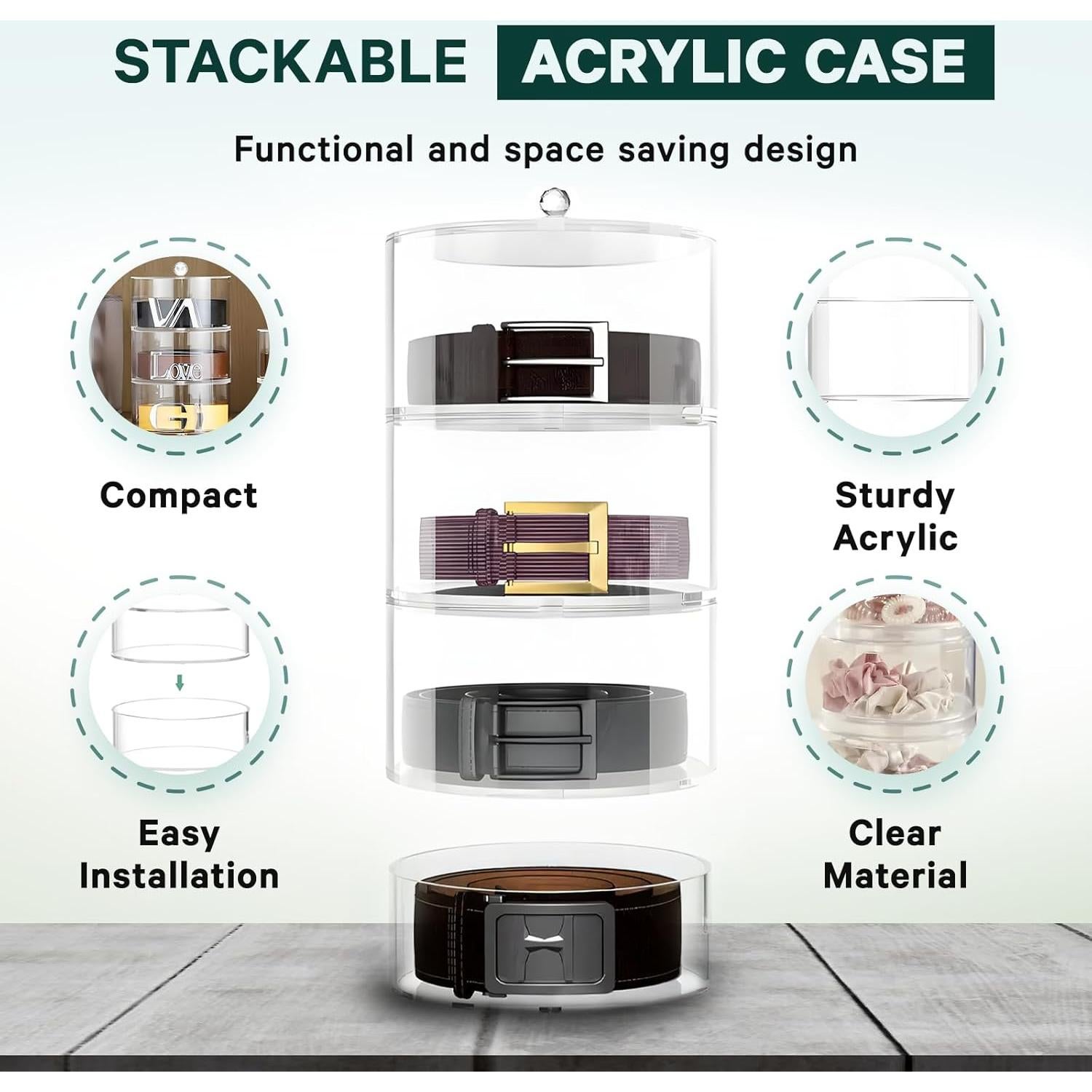 Organizador de Cinturones Acrílico STUDIO MYO 4 Capas Transparente
