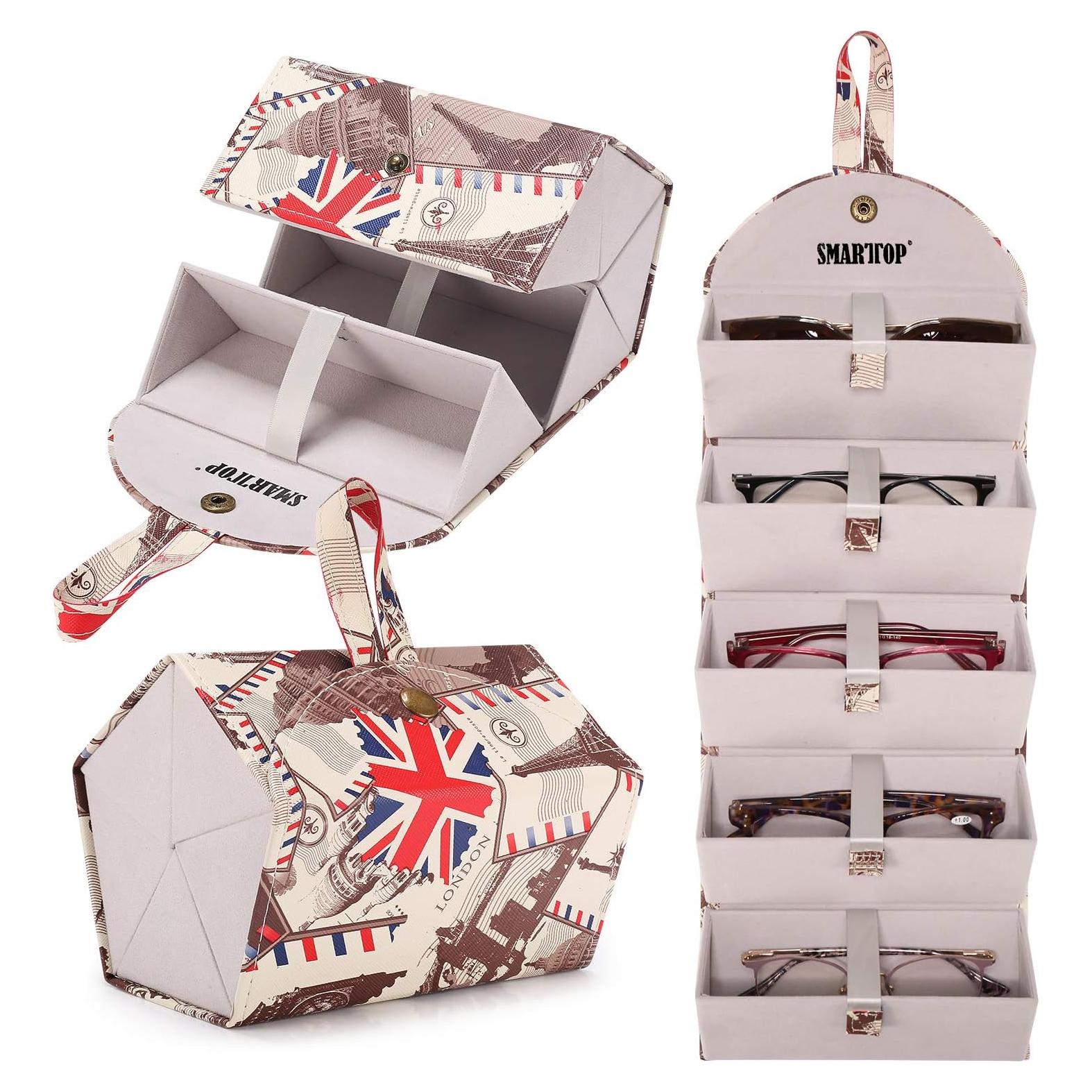 Organizador de Gafas de Sol SMARTTOP 5 Ranuras PU Portátil