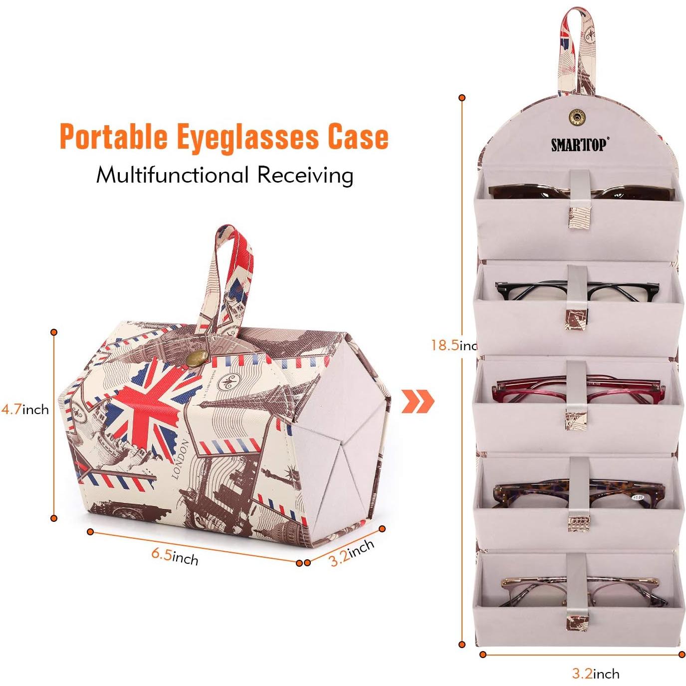 Organizador de Gafas de Sol SMARTTOP 5 Ranuras PU Portátil