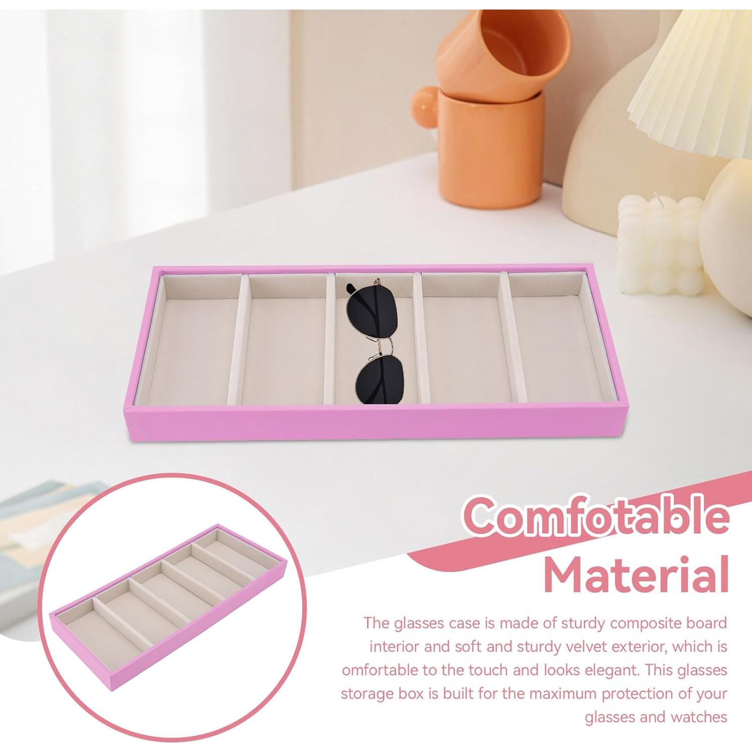 Bandeja Organizador de Gafas HERCHR 5 Compartimentos Terciopelo