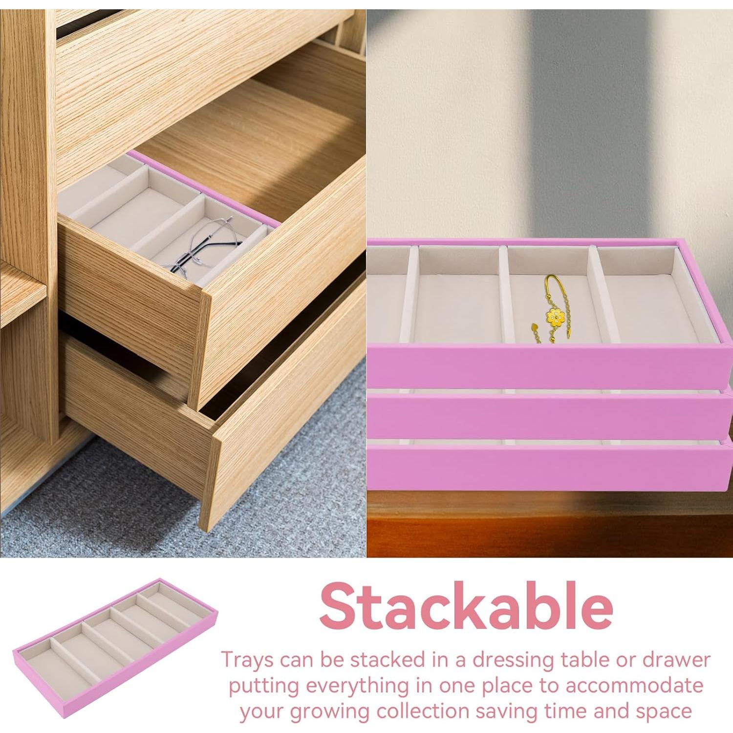 Bandeja Organizador de Gafas HERCHR 5 Compartimentos Terciopelo