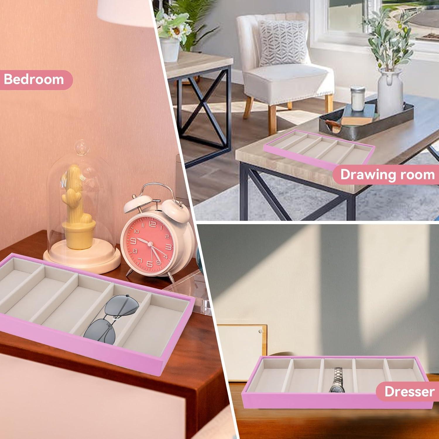 Bandeja Organizador de Gafas HERCHR 5 Compartimentos Terciopelo