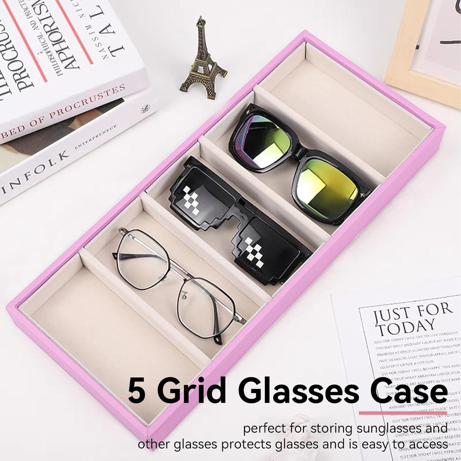 Bandeja Organizador de Gafas HERCHR 5 Compartimentos Terciopelo