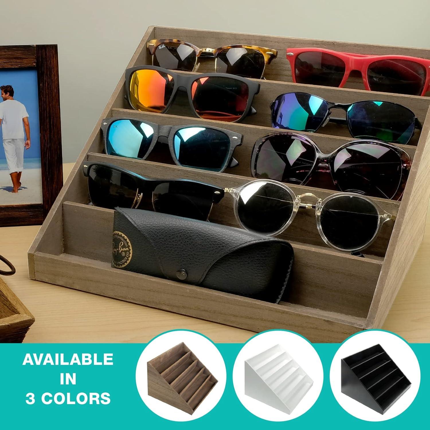Organizador de Gafas de Sol Madera Excello Global 10 Pares Blanco