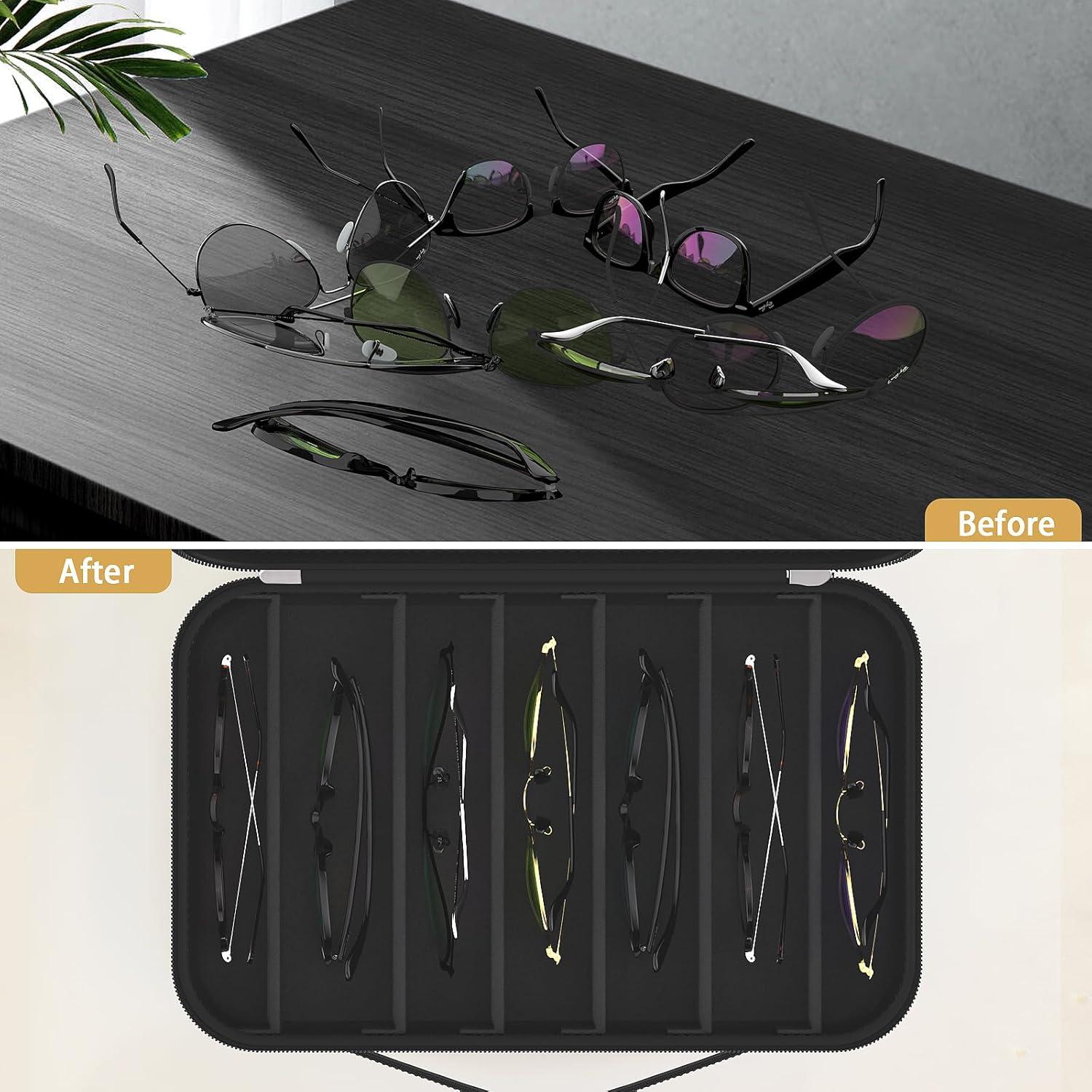 Caja de Almacenamiento de Gafas DGBVOID Ajustable 7 Pares