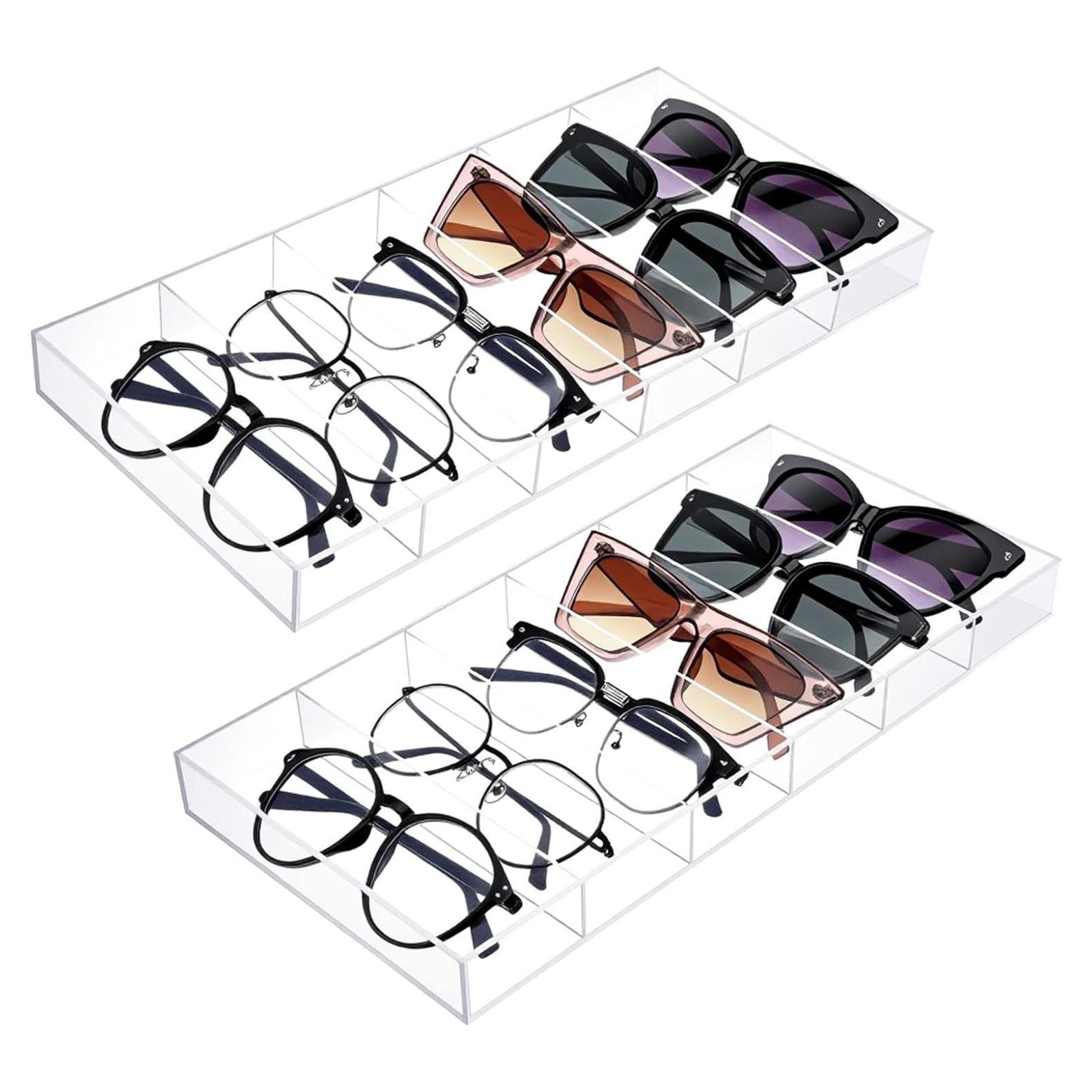 Organizador de Gafas de Sol Acrílico Transparente - 2 Paquetes