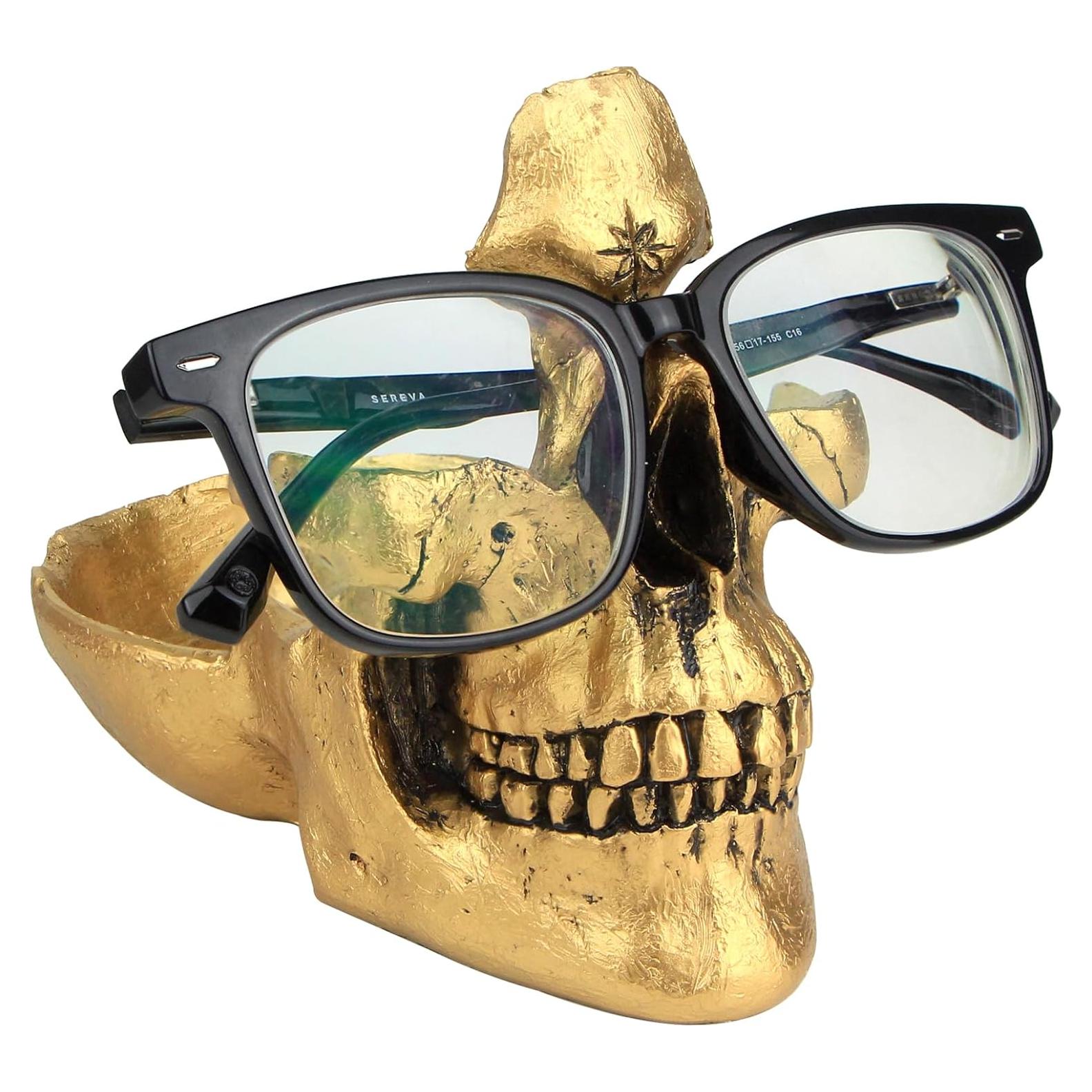 Soporte para Gafas Mrlikale Cráneo Gótico Oro - Almacenaje Creativo