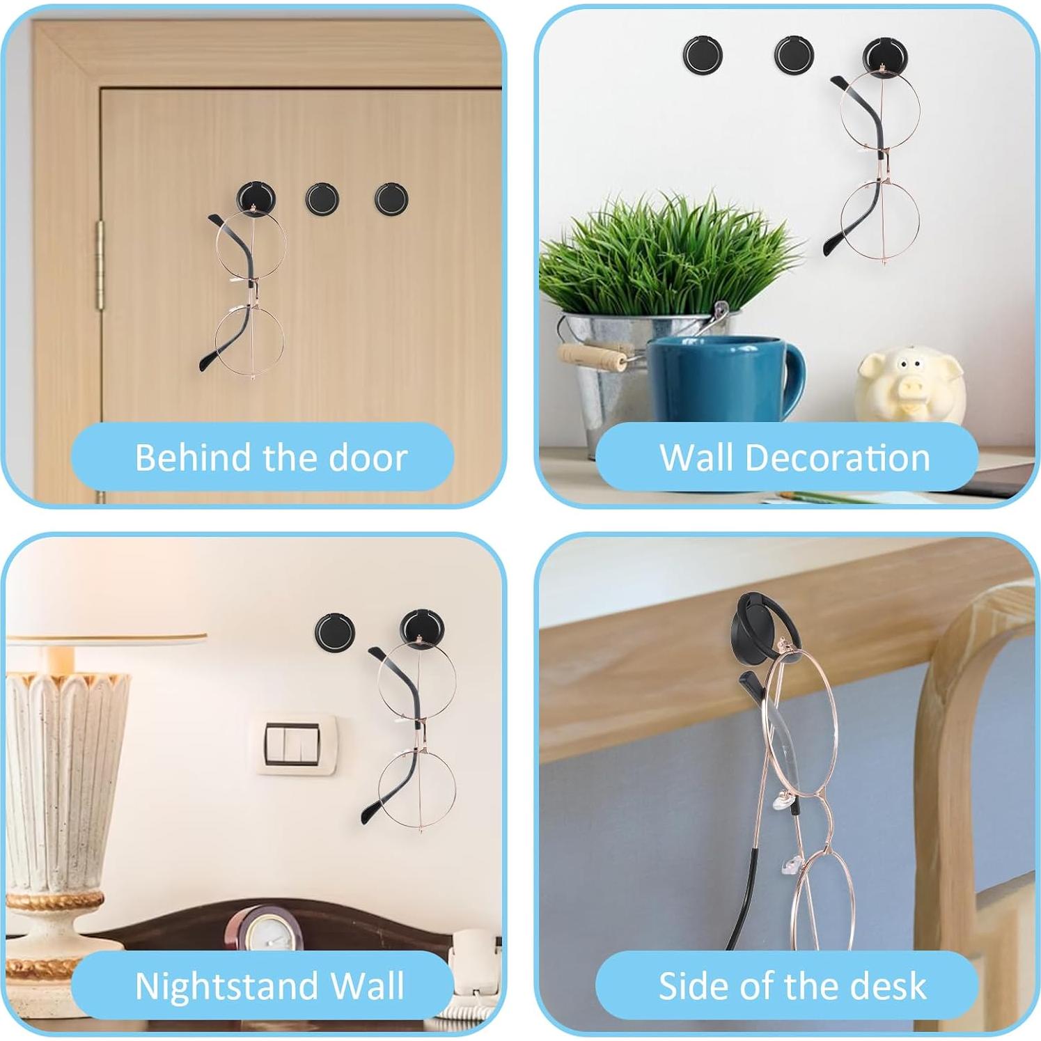 Organizador de Gafas de Sol Mabor 6 Piezas Montaje Pared Negro