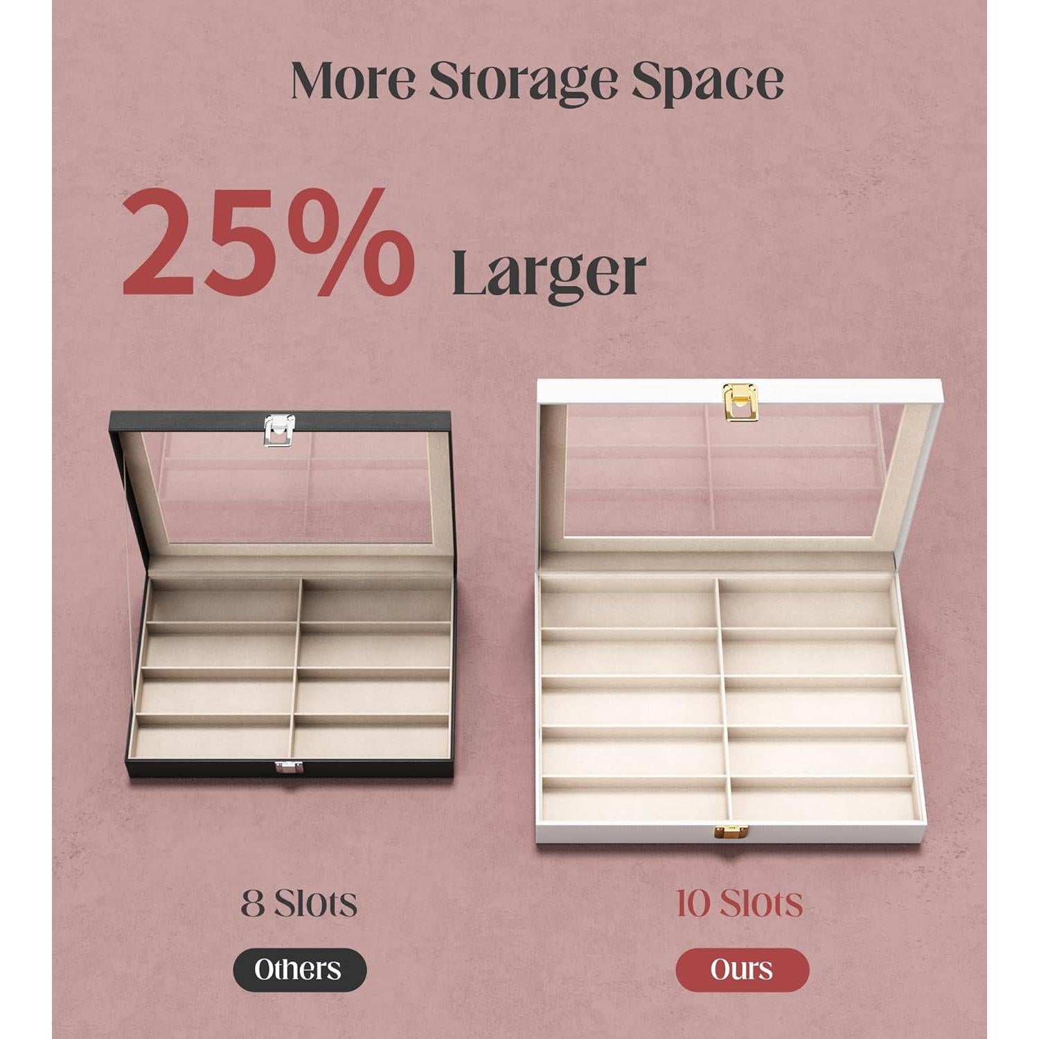 Caja de Almacenamiento para Gafas Sensok - 10 Compartimentos Blanca