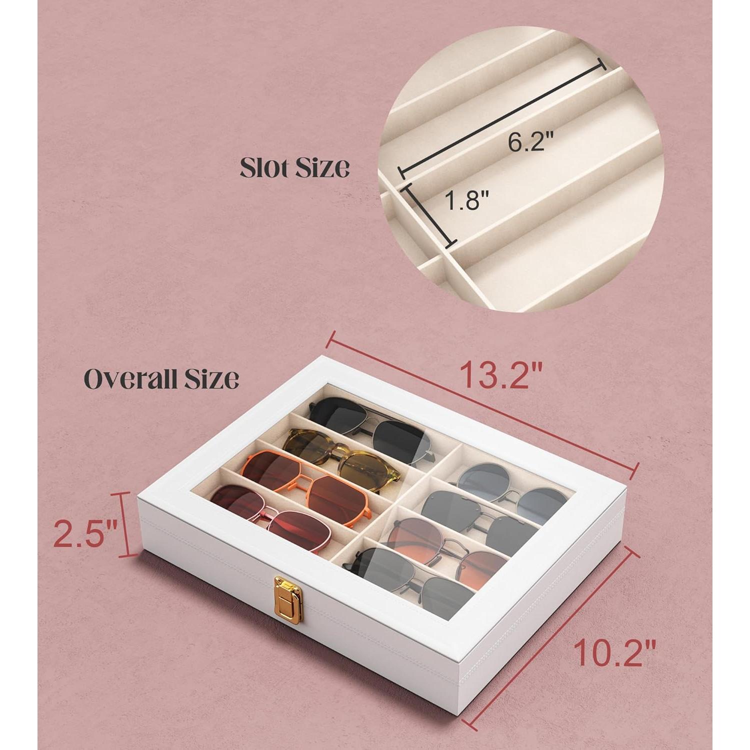 Caja de Almacenamiento para Gafas Sensok - 10 Compartimentos Blanca