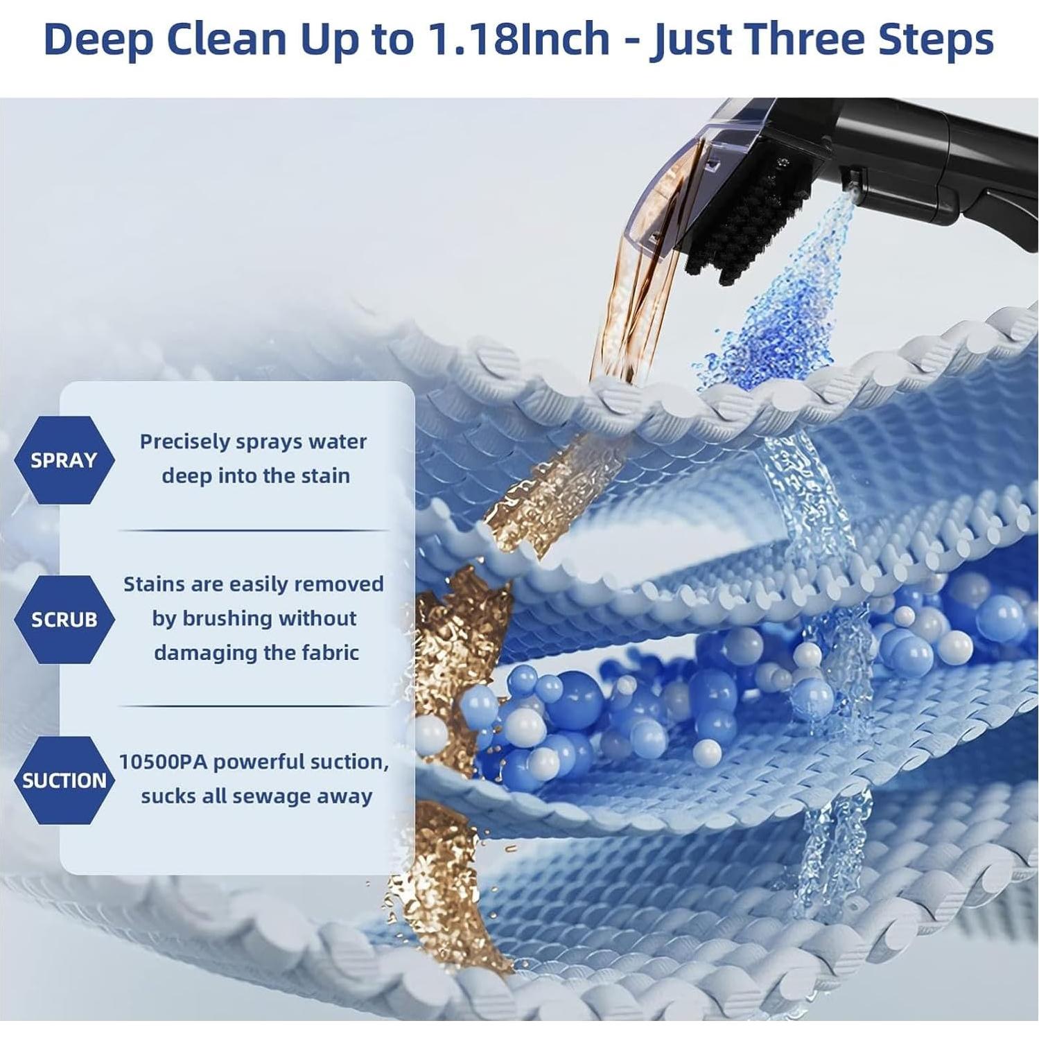 Limpiadora de Alfombras Slevoo AU-005 400W 10.5Kpa Portátil