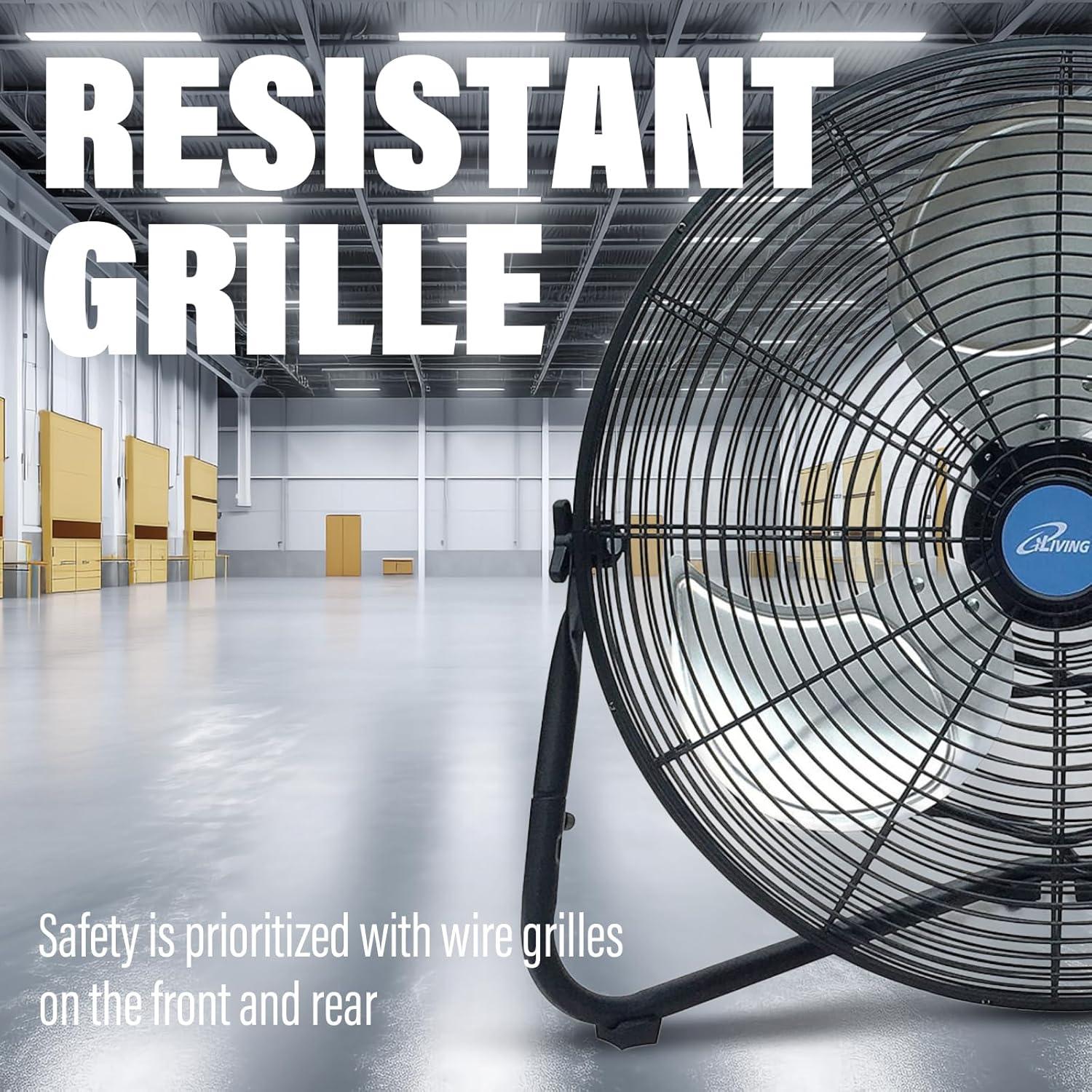 Ventilador de Piso iLIVING 20" Alta Velocidad 160W 5500 CFM