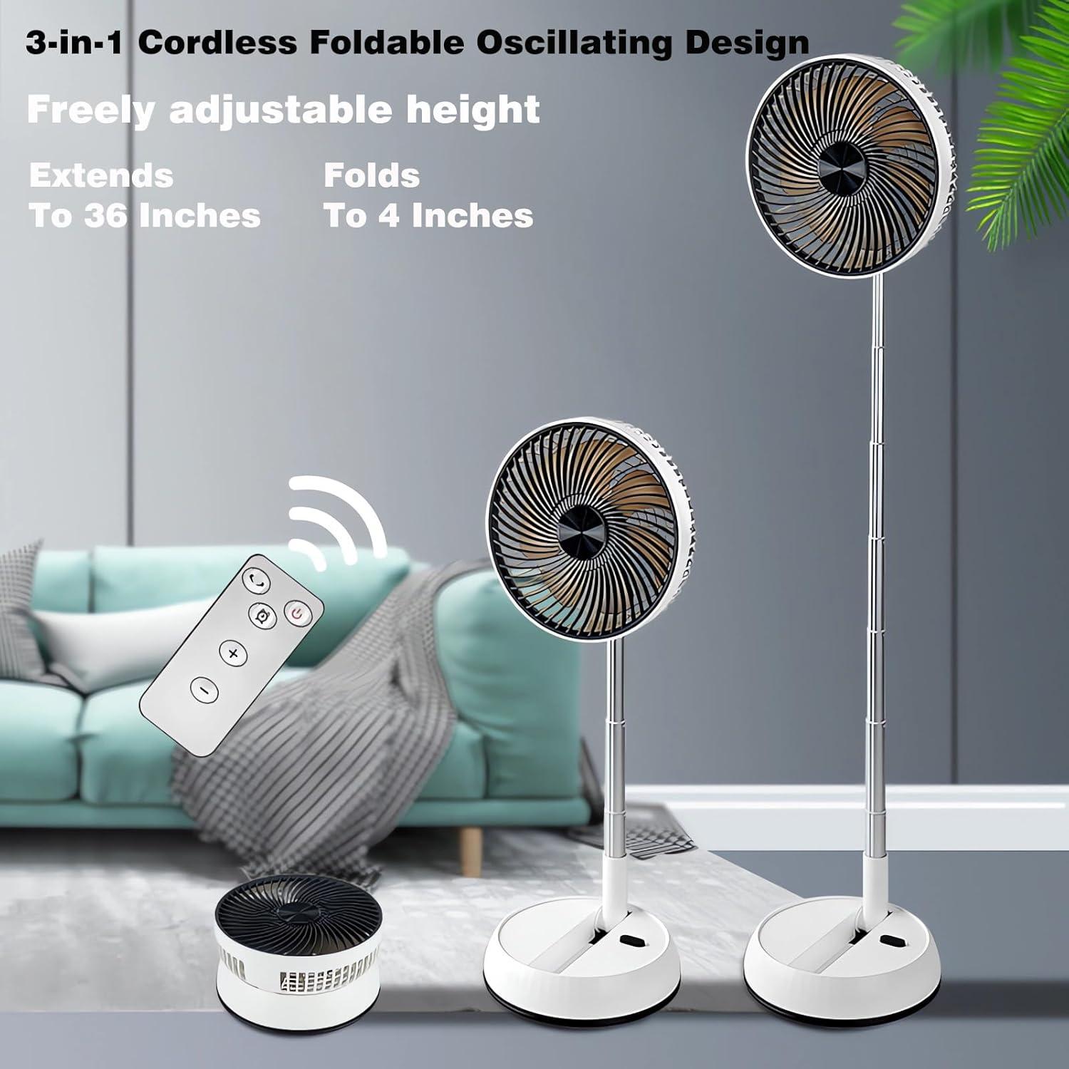 Ventilador Oscilante Plegable Greheywos 8" Batería 7200mAh