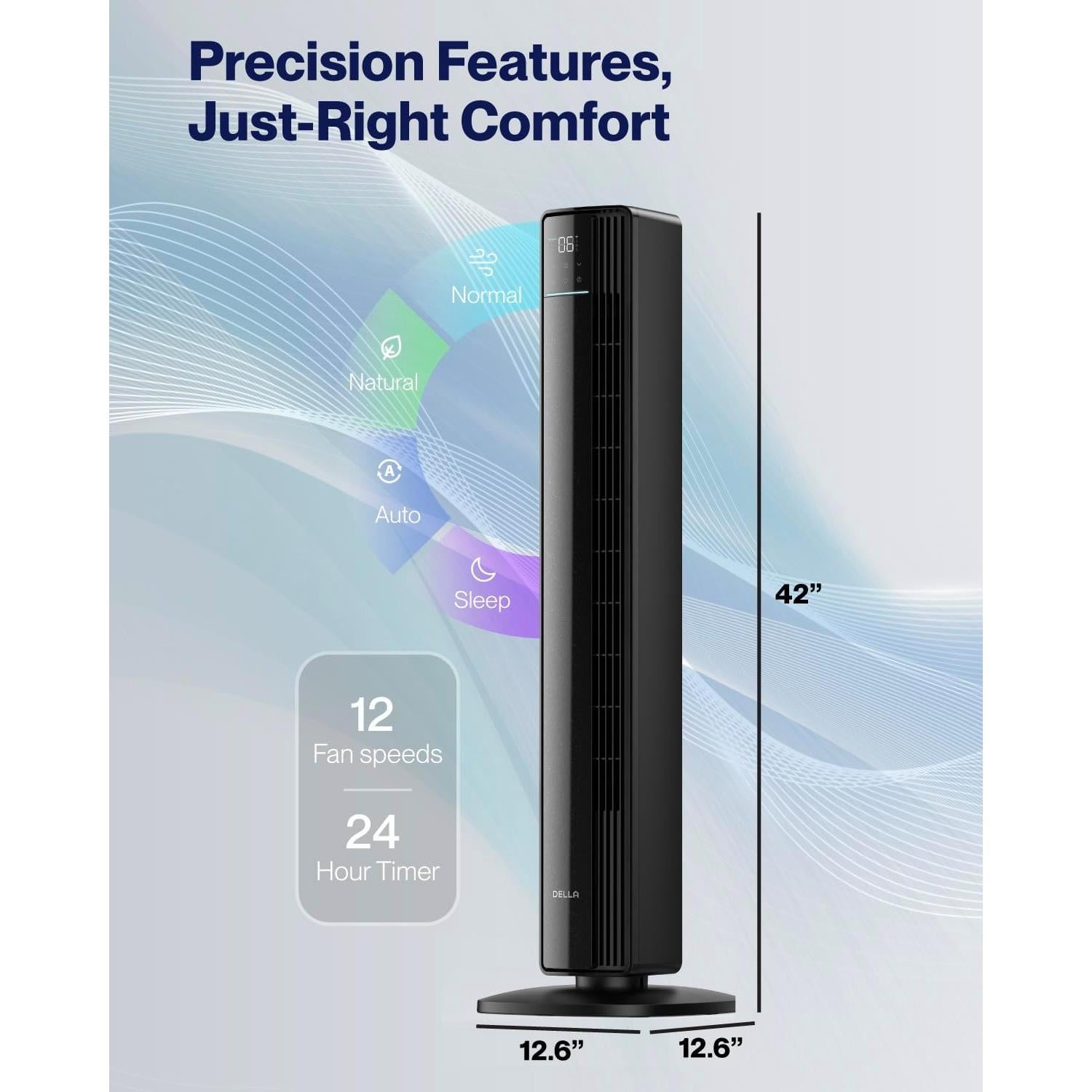 Ventilador Torre Inteligente Della 42" Ultra Silencioso 23dB