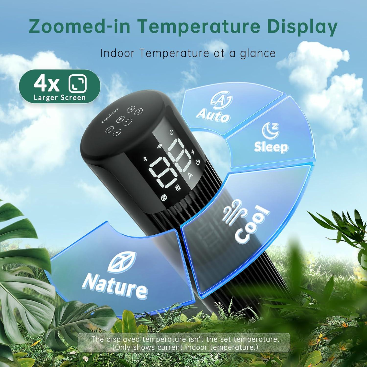 Ventilador Torre Inteligente Provirtec WindMaster 91.44 cm 6 Velocidades