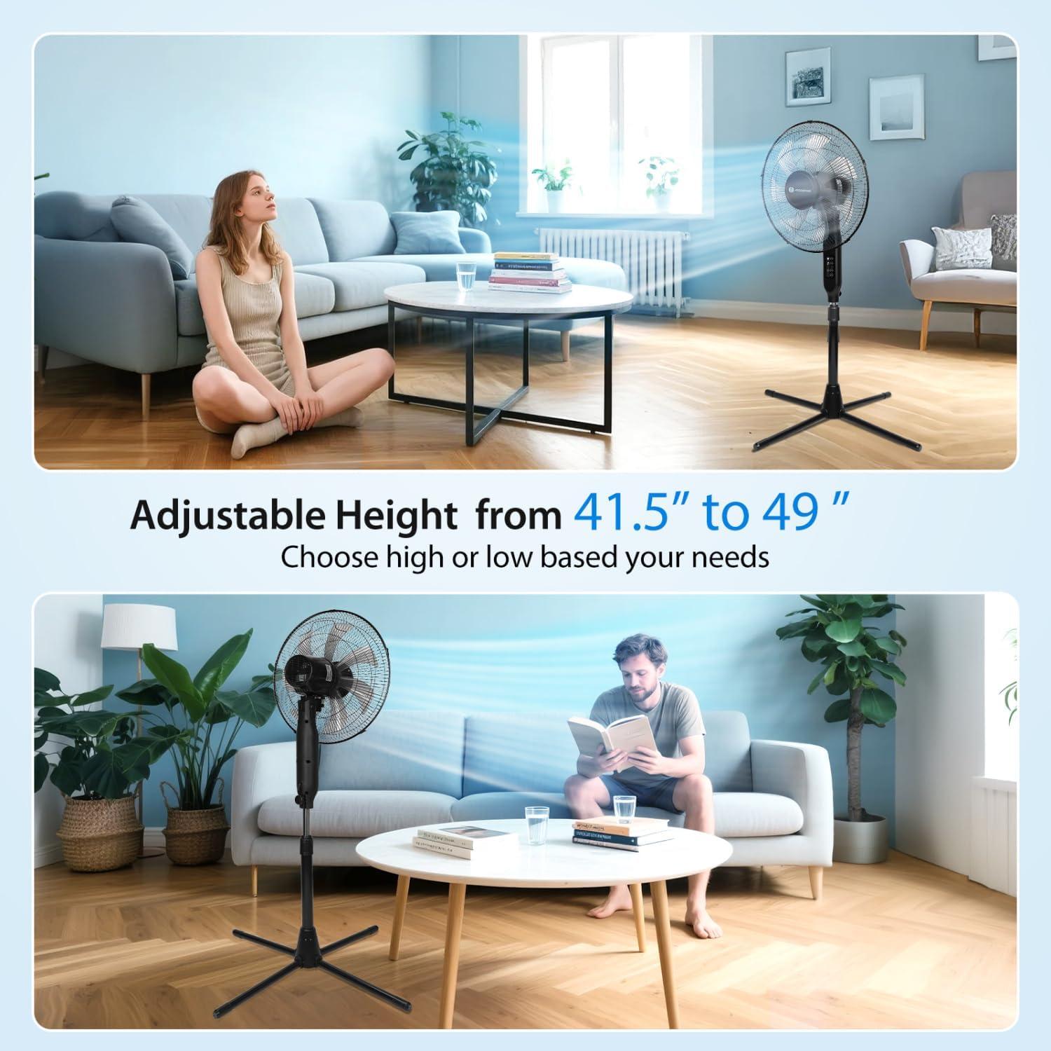 Ventilador de Pedestal Aigostar 40.64 cm Oscilante con Control Remoto