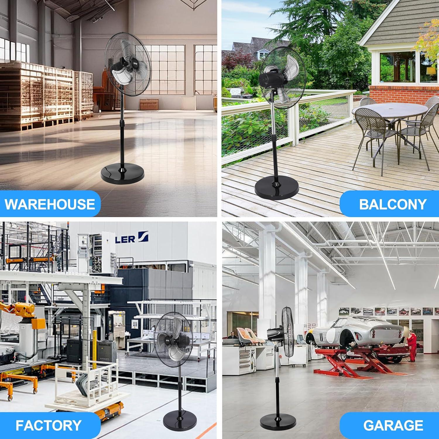 Ventilador de pedestal oscilante Xcity 18" 3 velocidades 3100 CFM