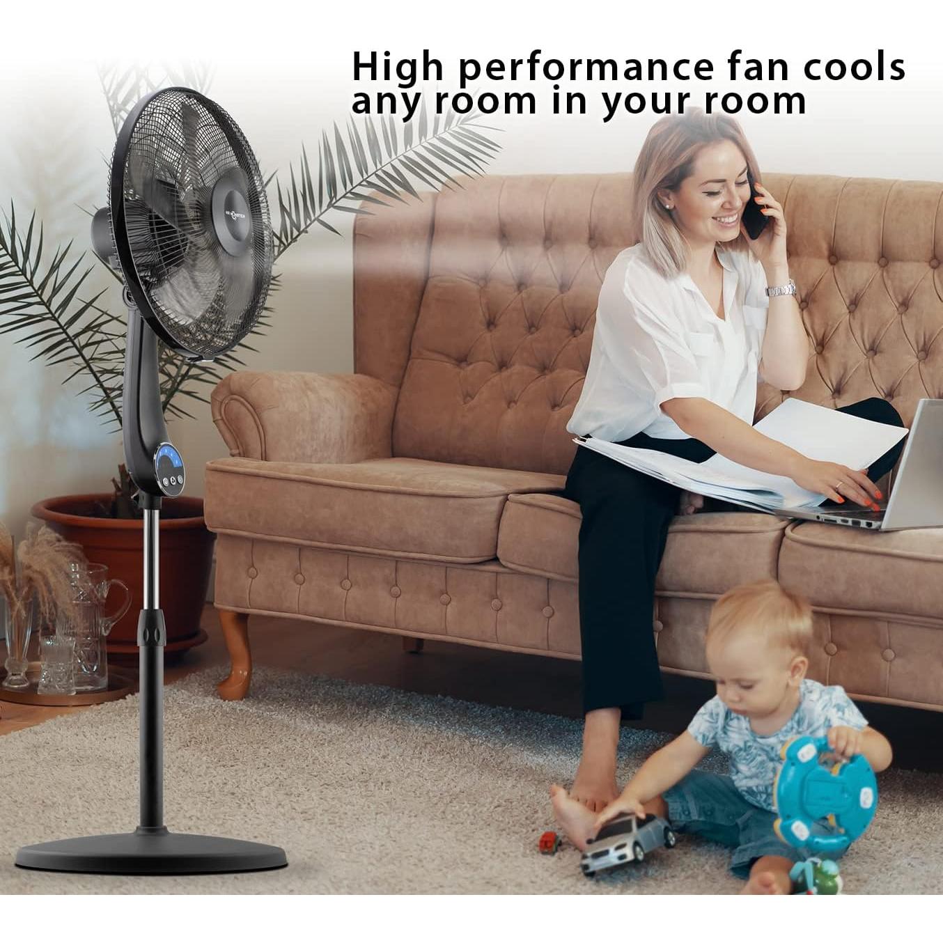 Ventilador de Pedestal Oscilante Air Monster 40.64 cm 5 Velocidades