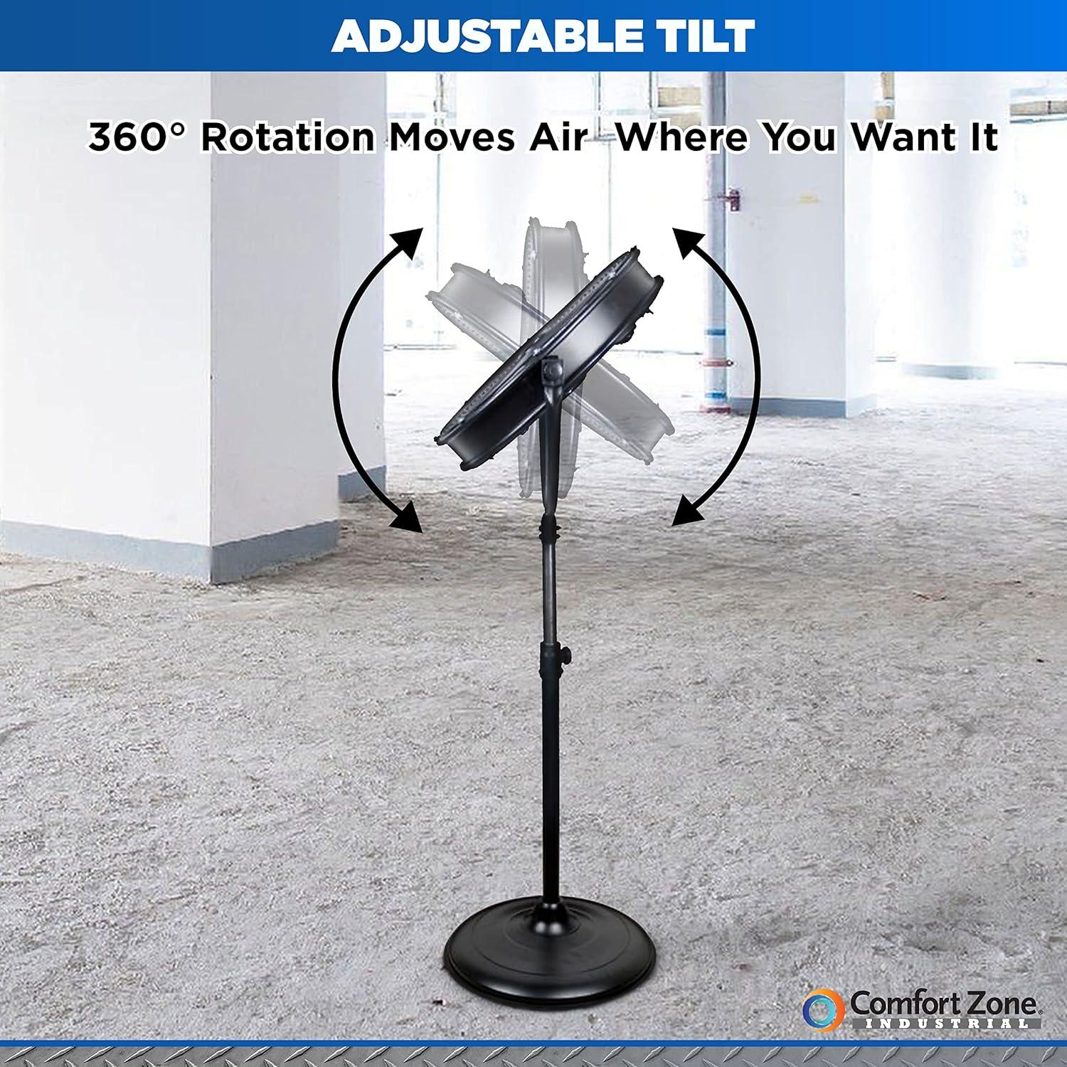 Ventilador de Pedestal Industrial Zona de Confort 20" Ajustable