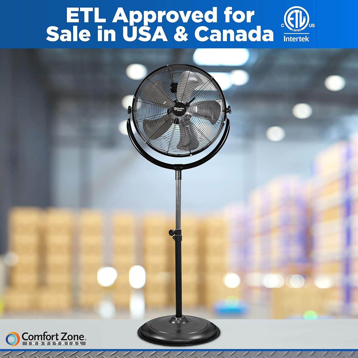 Ventilador de Pedestal Industrial Zona de Confort 20" Ajustable