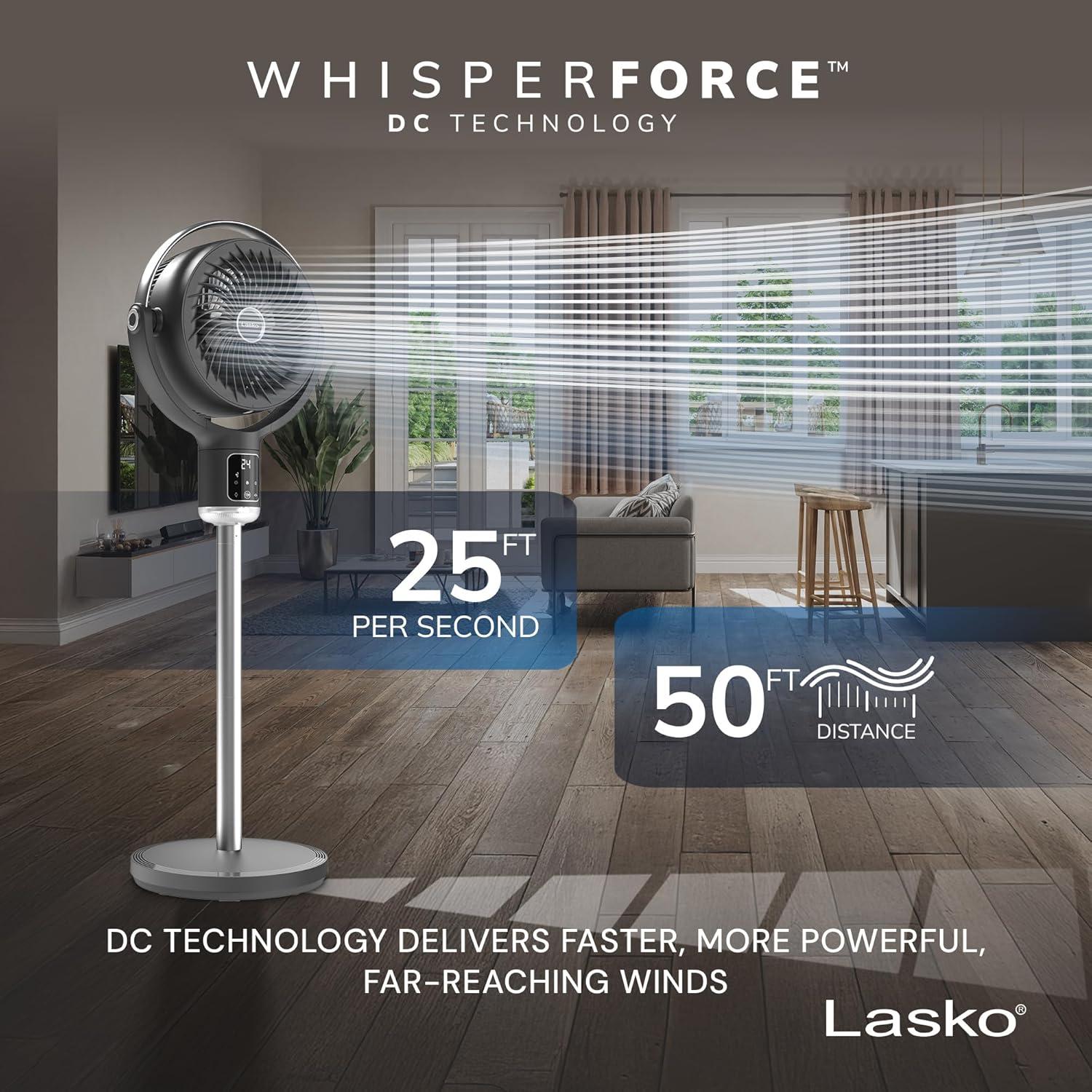 Ventilador de pedestal Lasko Whirlwind 24 velocidades 25dBA