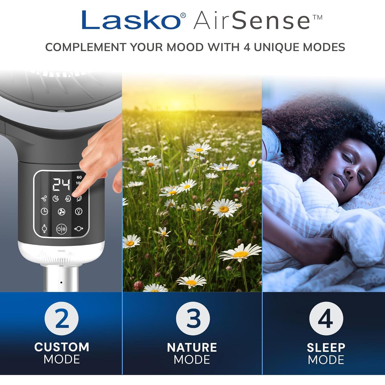 Ventilador de pedestal Lasko Whirlwind 24 velocidades 25dBA